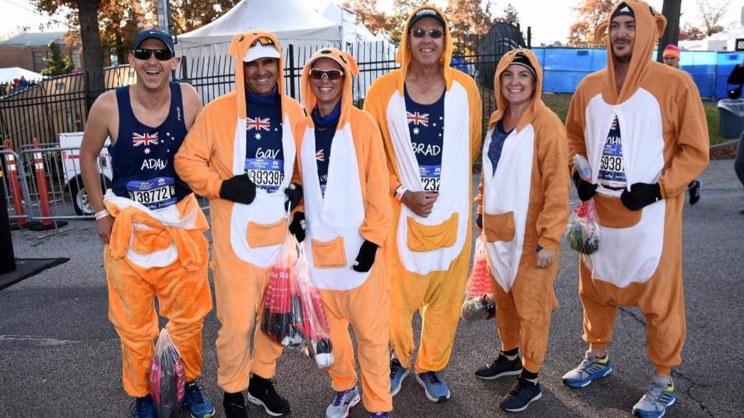 It was an early start to get down to the start area. The Kangaroo onesies were to stay warm.