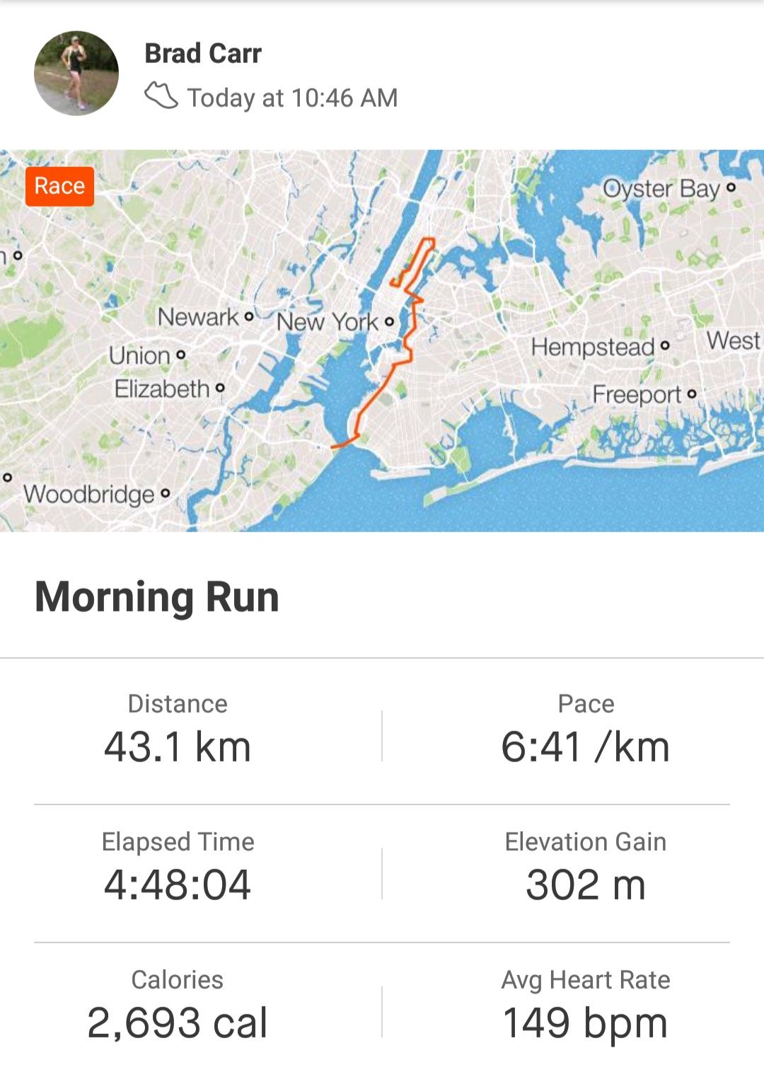 This was not the time I was hoping for, but was definitely an amazing experience. I have run 10 Marathons all up and it’s easy to get complacent. I’d also had a few injuries and I was coming off the back of a fair bit of triathlon training, so I was hurting lots in the last 10km. I had to walk a bit to get it done. There was a lot of zig-zagging in the large field along the way and my Garmin measured 43km, instead of the standard 42.2km of a marathon, so I definitely got extra mileage!