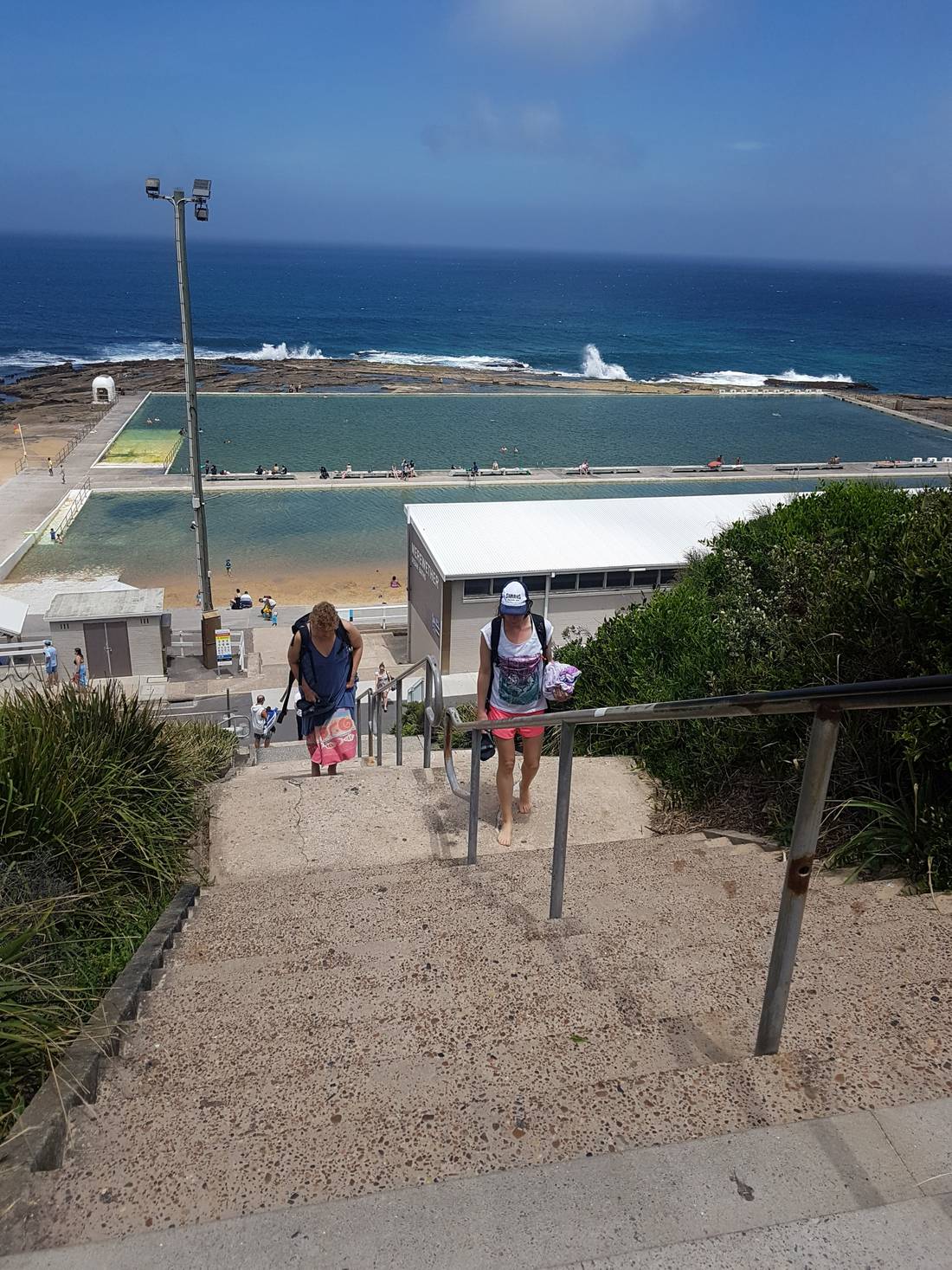 Then we cooled off at the Merewether Baths, a free, public, saltwater pool. These were the steep, long steps we had to walk up to get back to the car.