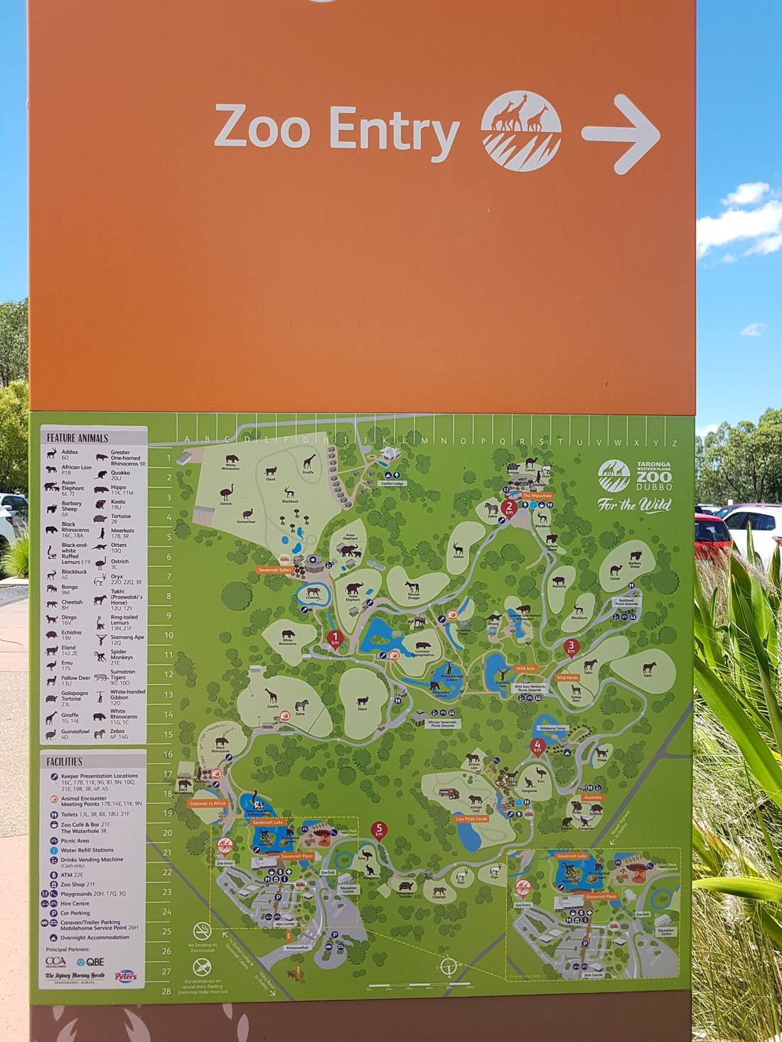 Taronga Western Plains Zoo, Dubbo (site map by the Zoo).