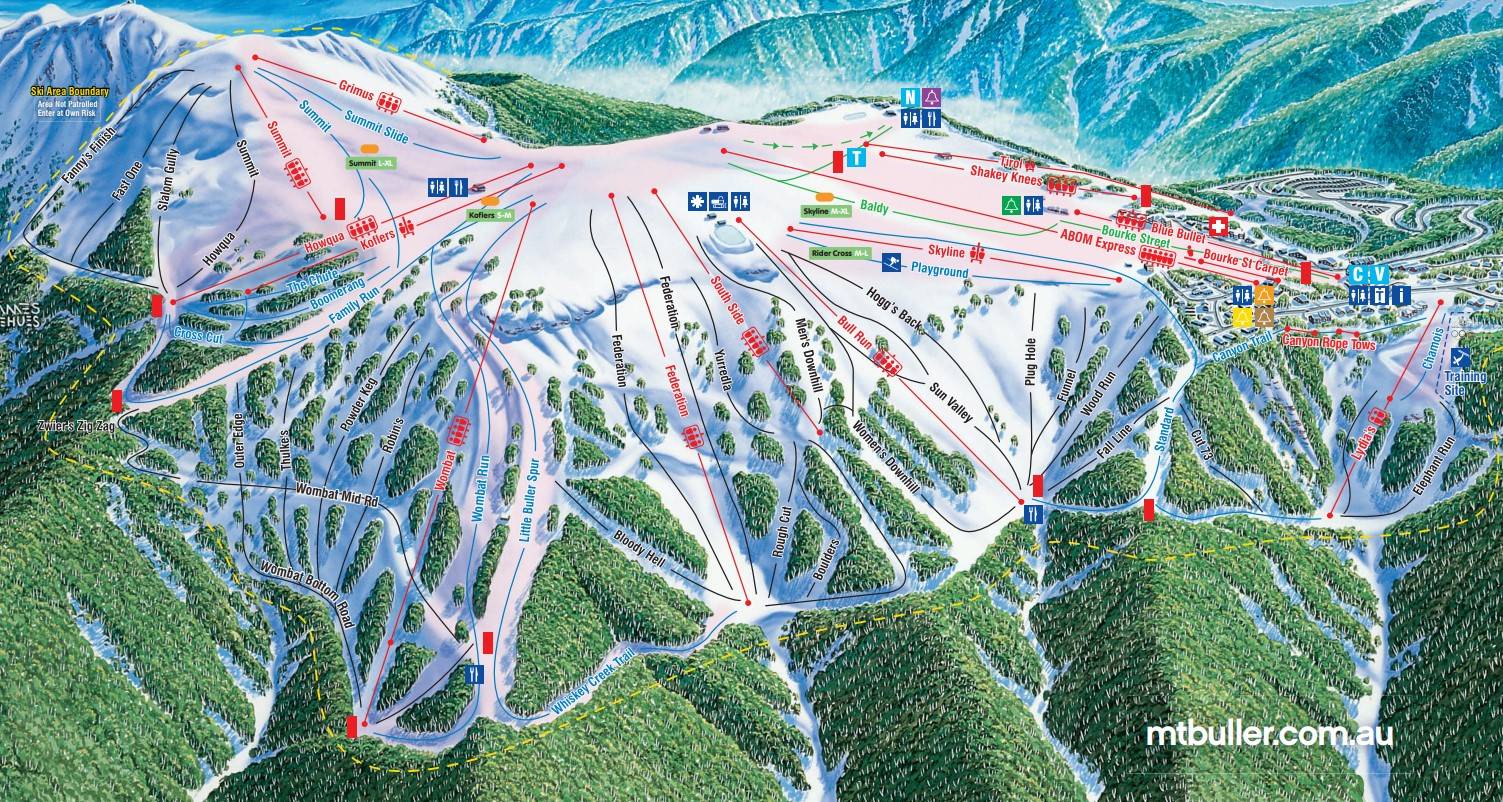 The current southside of Mt Buller Ski map PDF