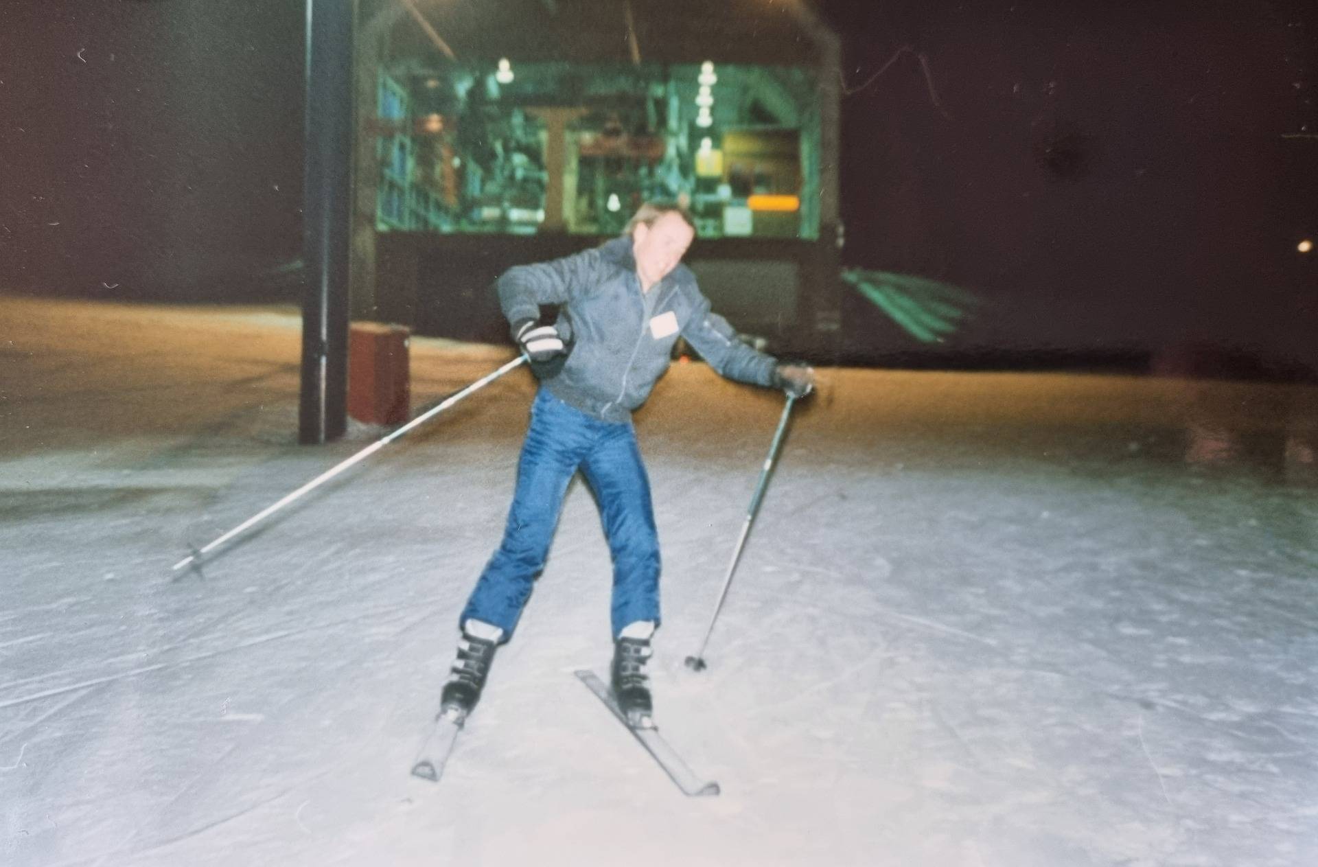 Night skiing. It was pretty new and novel back then. They only had one short run that had lights and had a chair lift working.
