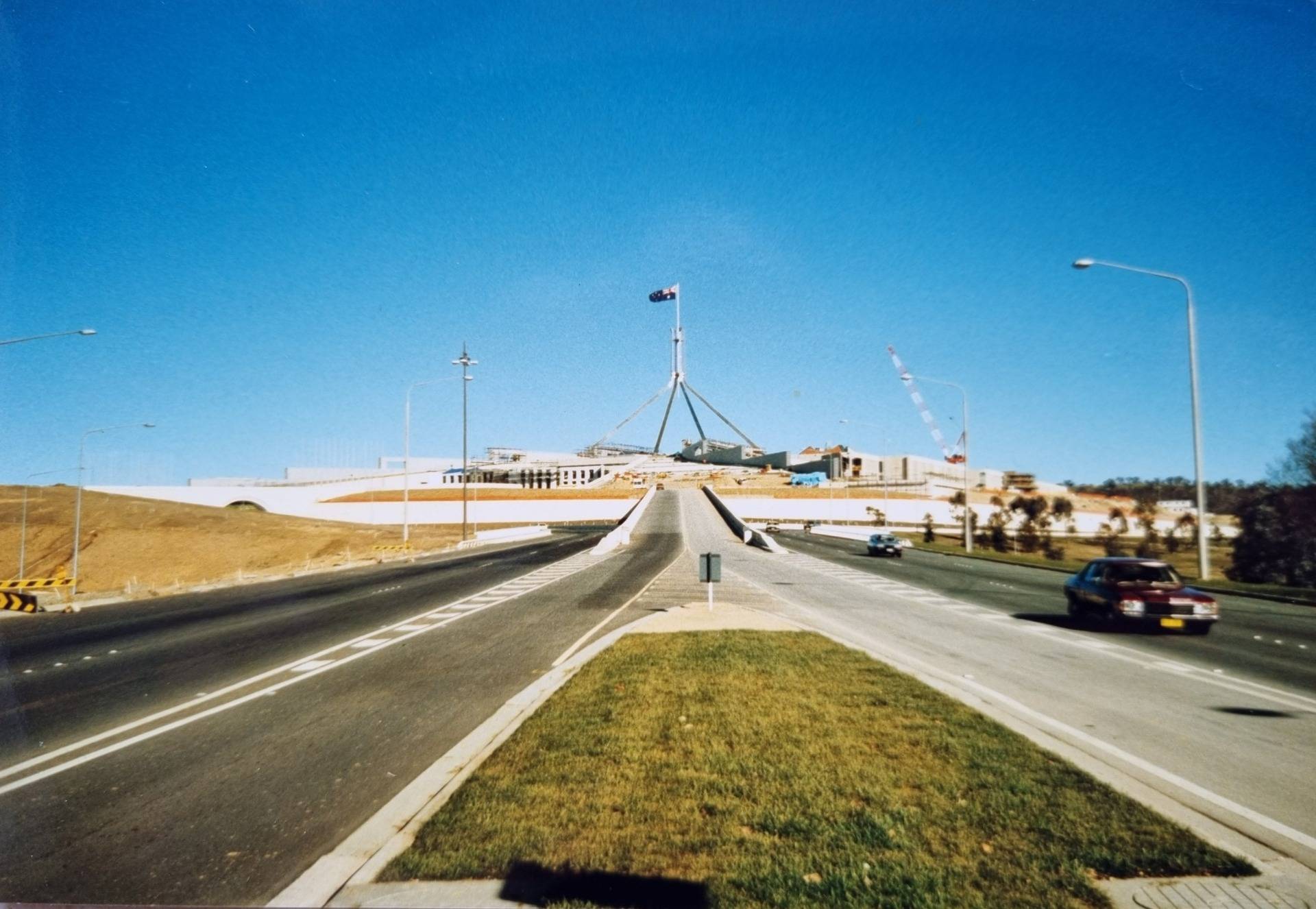 View of the Australian Parliament House from Commonwealth Ave.
