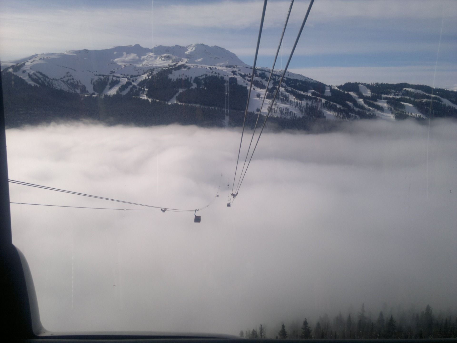 The Peak 2 peak gondola ride between Whistler and Black Comb Mountains was a high light all in itself. The 4.4-kilometre ride through the clouds.