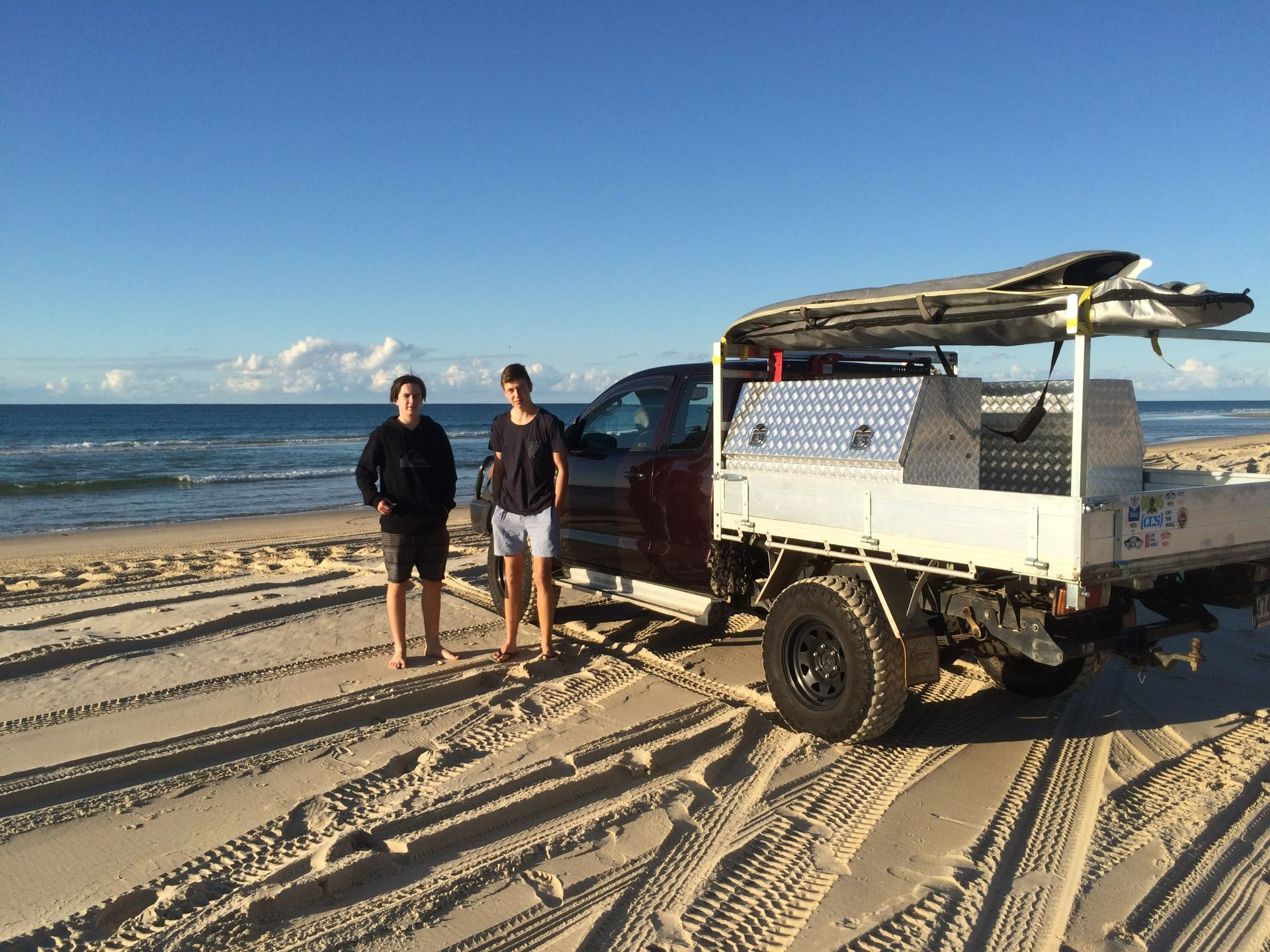 We started off with a bit of beach driving at a quiet spot at the north end of Flinders beach.