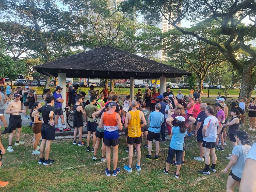 A crowd of about a 100 showed up for the parkrun lots of tourist like us. The course was fast and flat but we were running slow the humidity in Singapore during wet season takes a bit of getting use to. We were able to shower at a toilet block in the east coast park before organising another grab taxi to the airport.