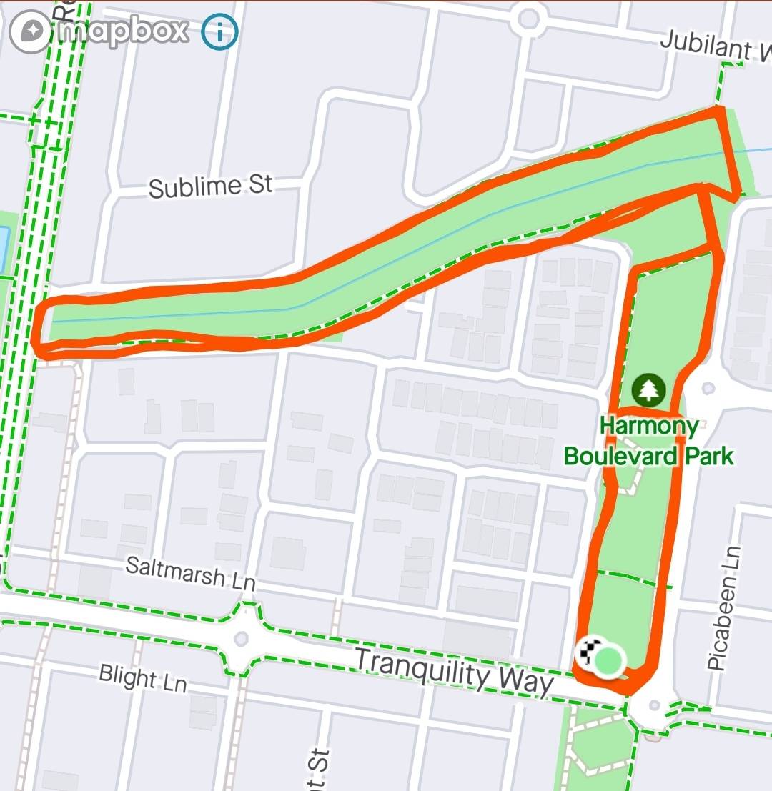 This was my Strava file map. It’s a good use of a small, skinny park.