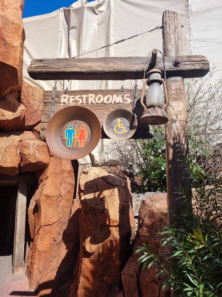 Even the rest rooms were well themed! Thanks for visiting The Wild River Ride at Tokyo Disney.