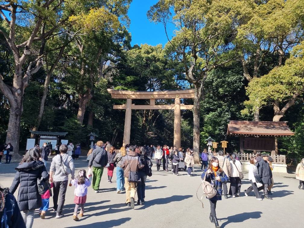 We entered the park through the Torii gate at the southern end of the precinct.