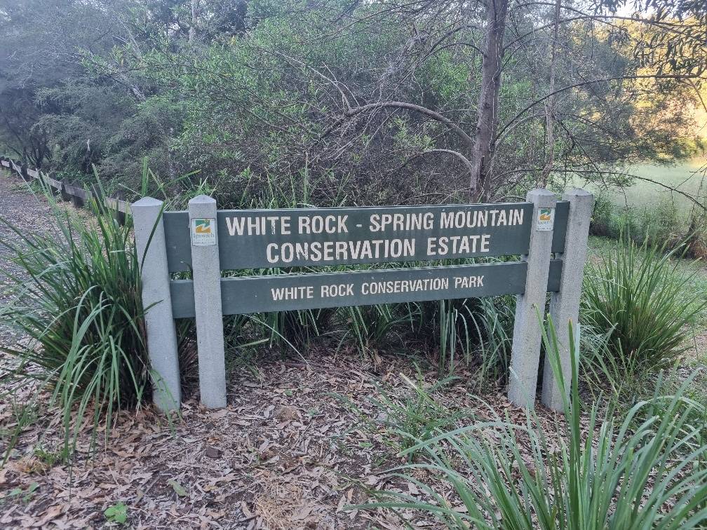 White Rock - Spring Mountain Conservation Estate 35 minutes drive west from Brisbane. The traditional owners call it Nugum/Boogun meaning (White Rock). It not brilliant white but there are some white strips to it.