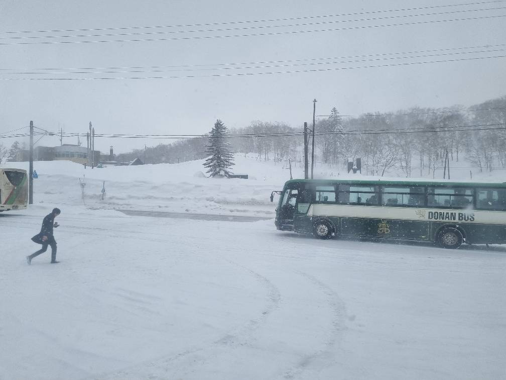 Another bus at the half way rest stop between Kimobetsu and Sapporo it took about 2 hours.
