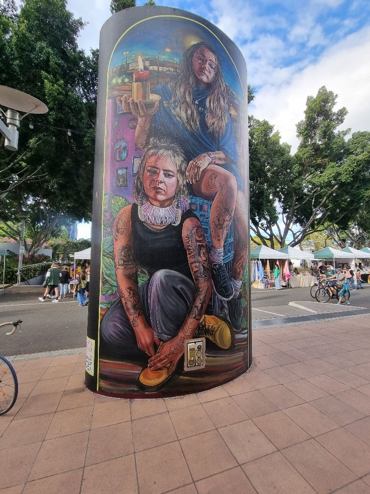 Murals at the Southbank street market on the walk back to the car.