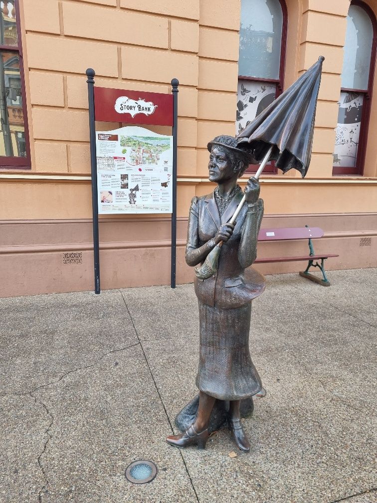 I did not know but the author of the book Mary Poppins grew up here. They have made it a bit of a tourist attraction with a few statues and even the traffic light walk signs in the shape of a lady with an umbrella.