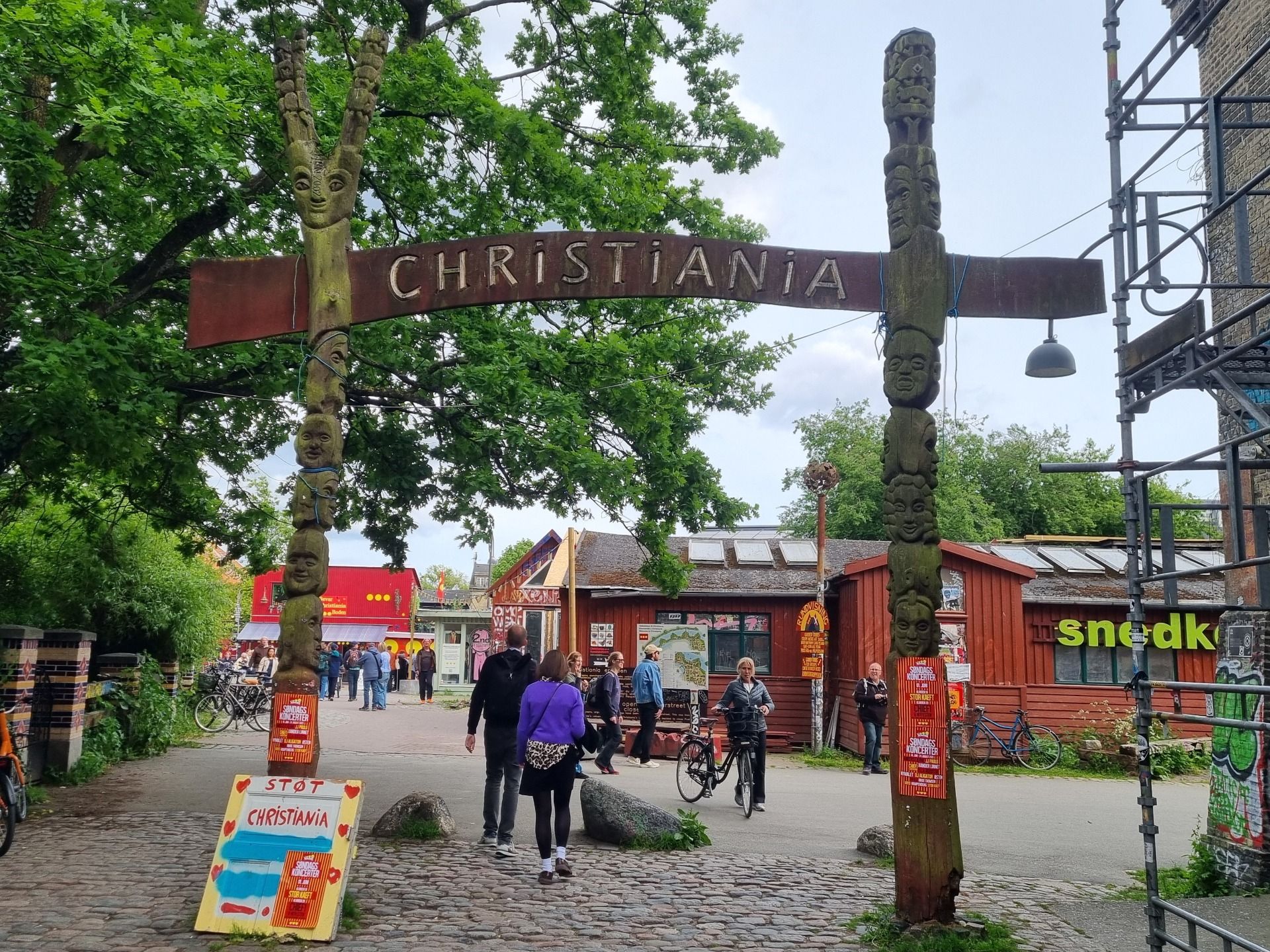 It was interesting walking around Christiania Freetown for a couple of hours on the Danish public holiday of Ascension Day. It was busy full of tourists and locals drinking, eating and taking photos like at any other commercialized tourist hot spot. I was fascinated by its history, being an abandoned Miliary barracks that hippies and squatters broken into back in 1971 and stayed there ever since. They must have been pretty organised to held out for this long and sort of won against the strength of Danish Government. I say sort of won because there seems to be some sort of official agreement in place now. I found it a bit confusing but there appears to be some sort of Freetown Christiania Foundation that now owns or leases the land and some buildings which was partly funded by the sale of Symbolic shares. 