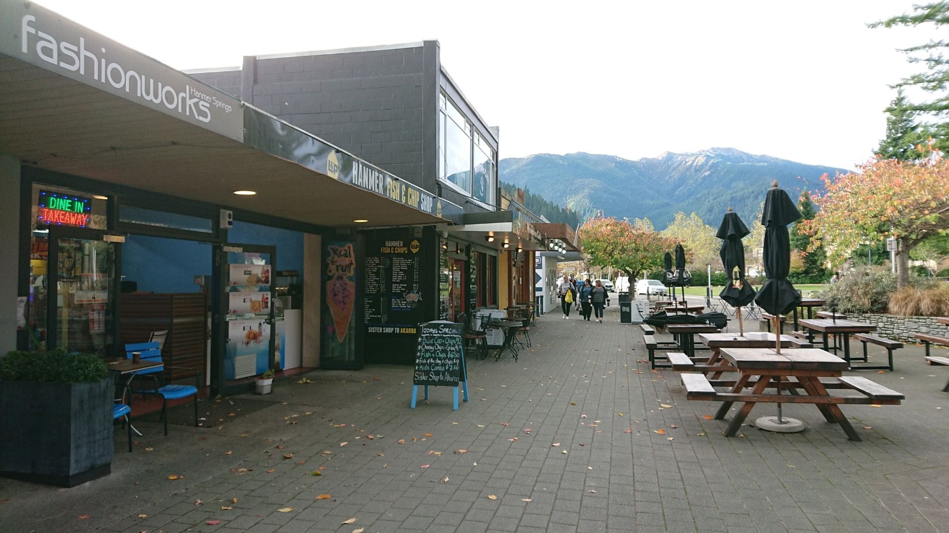 The bustling streets of Hanmer Springs