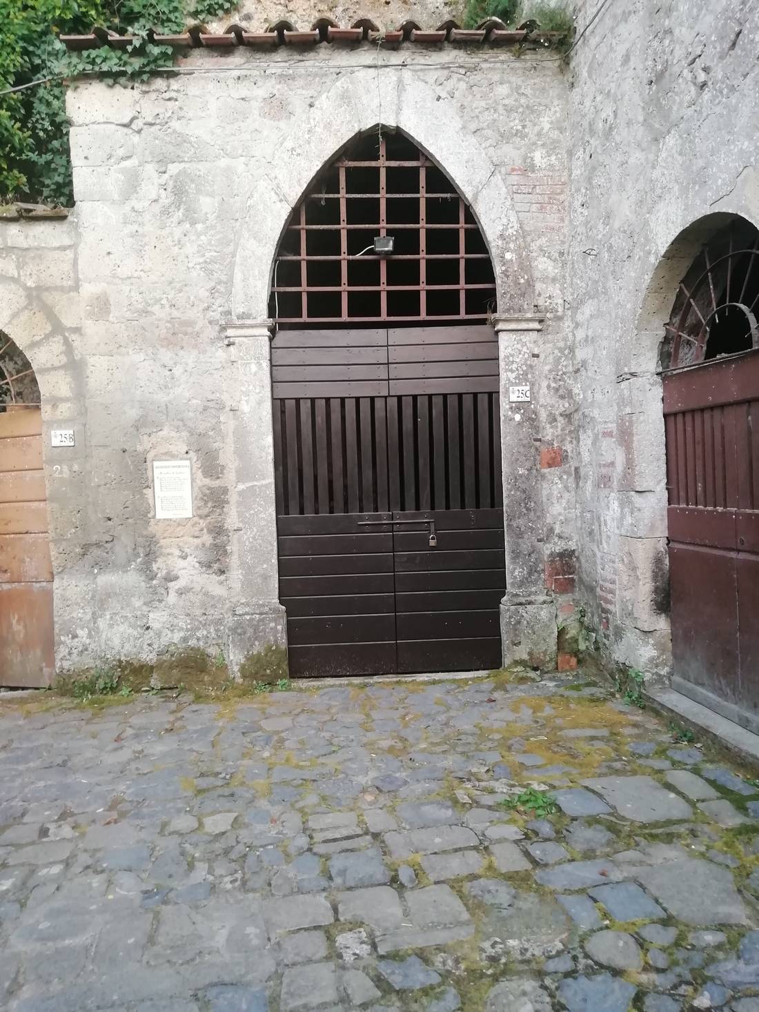 Old door of a hidden church.