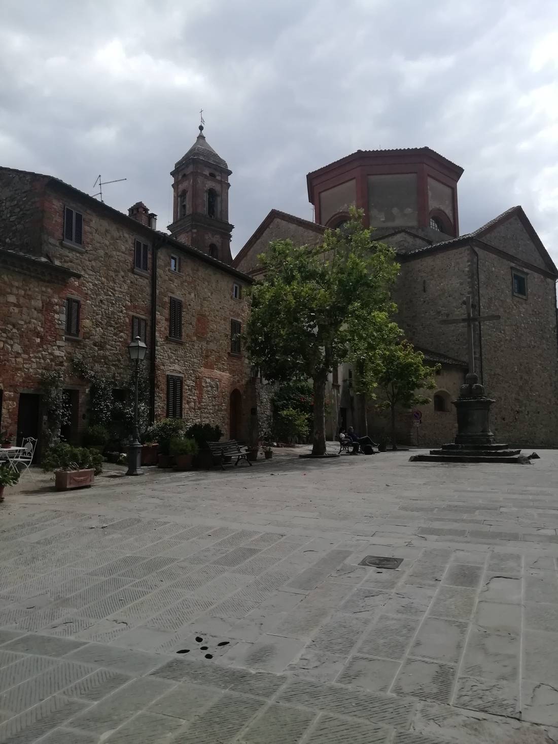 The main square. With the church of Saint Biagio and the church of misericordia. A 1400 church full of frescoes.