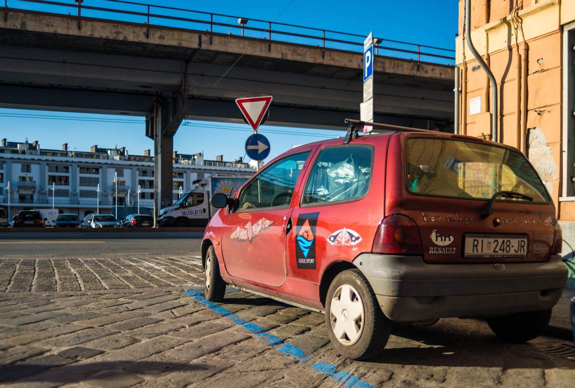 My Twingo jet parked close to the port in Genova, December 2019