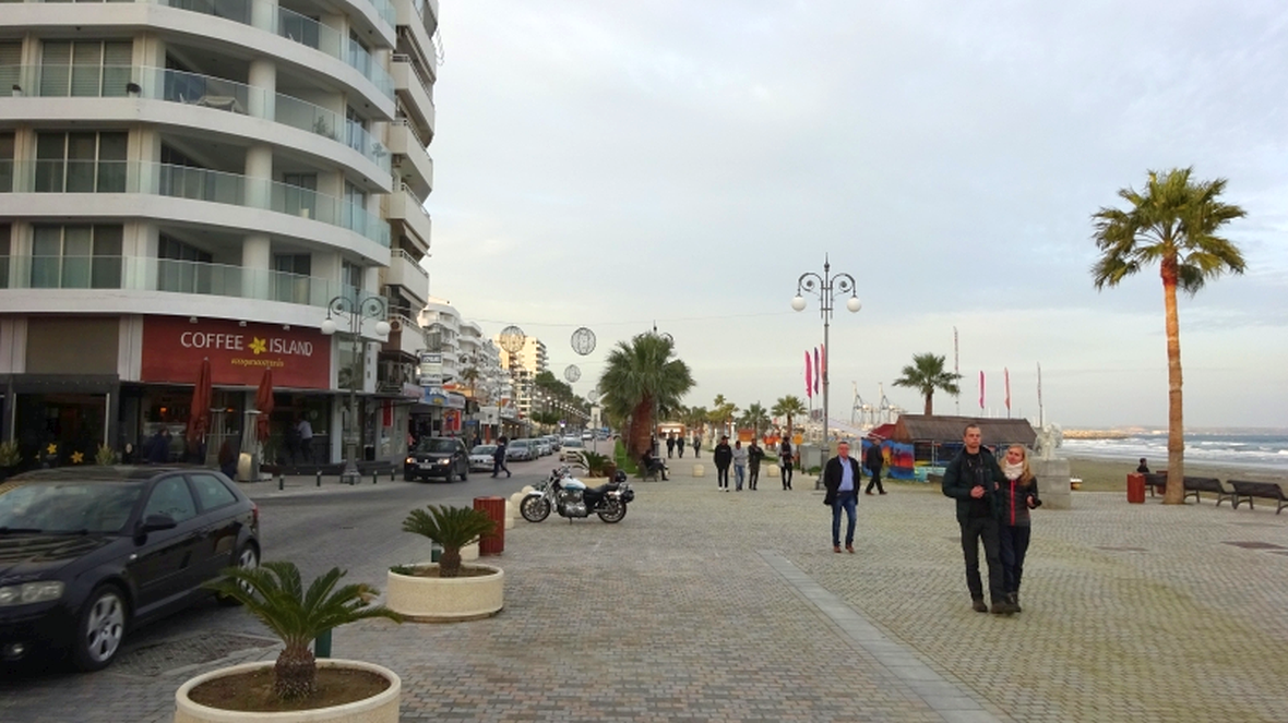 Larnaca is known for its palm-tree seafront!