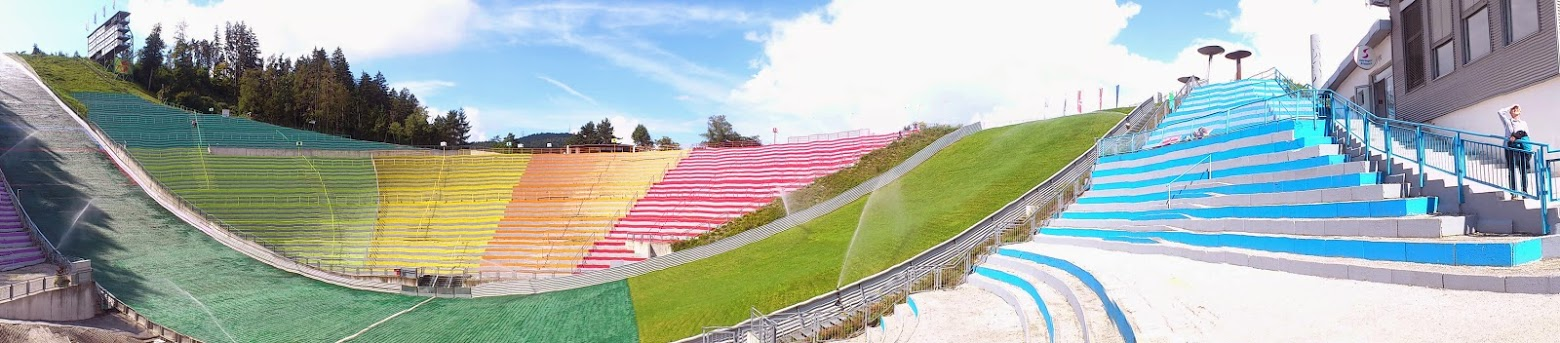 Trying to catch the whole long ski jump in one image