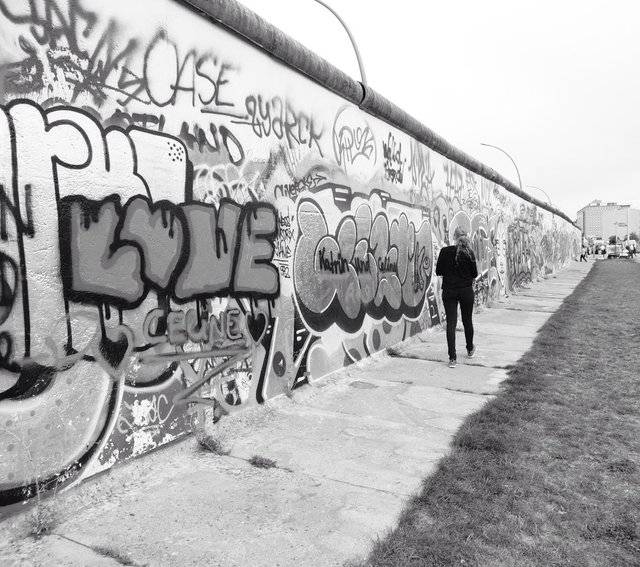 The well know Berlin wall, or iron curtain 