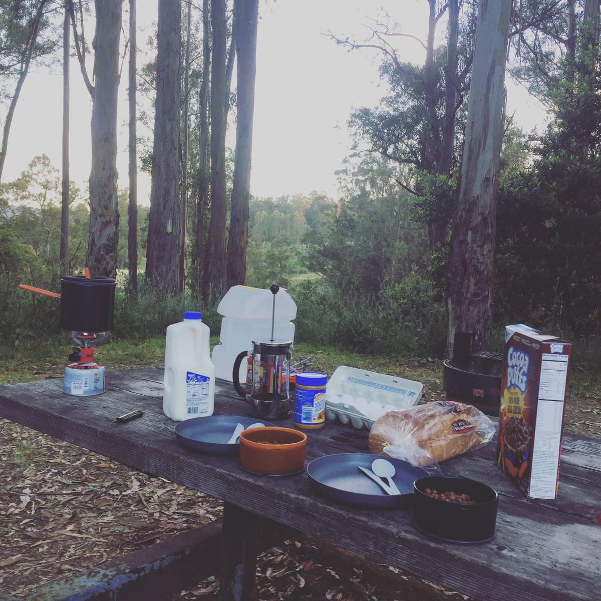 First camping breakfast.