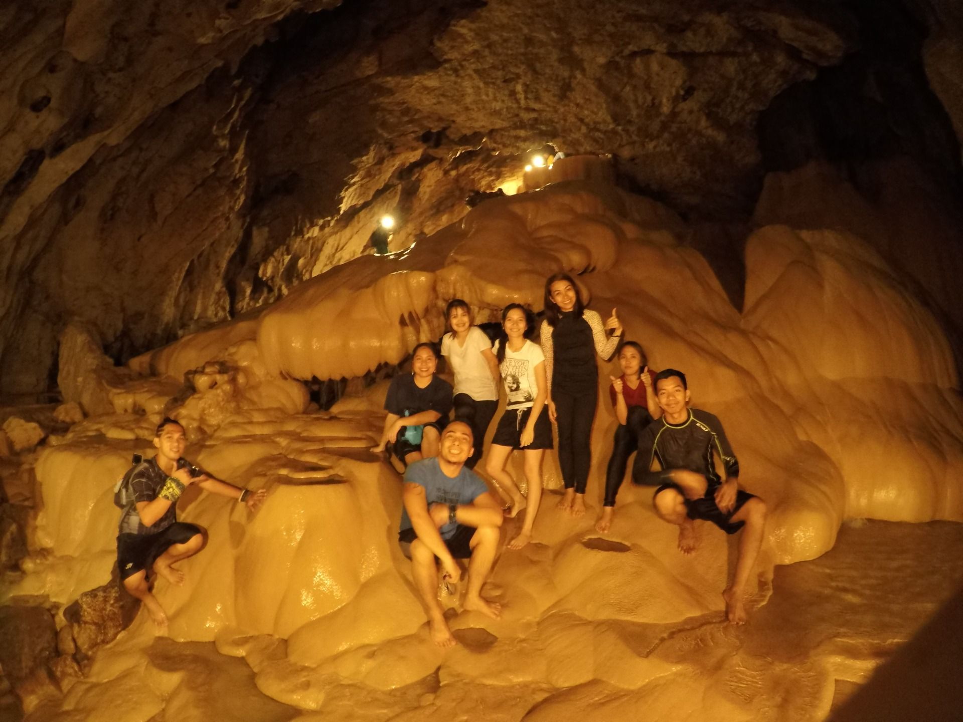 Had to walk the inside of the cave barefooted. 