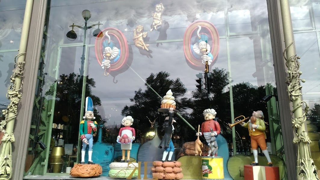 One of the delightful window displays. This is at a toy shop.