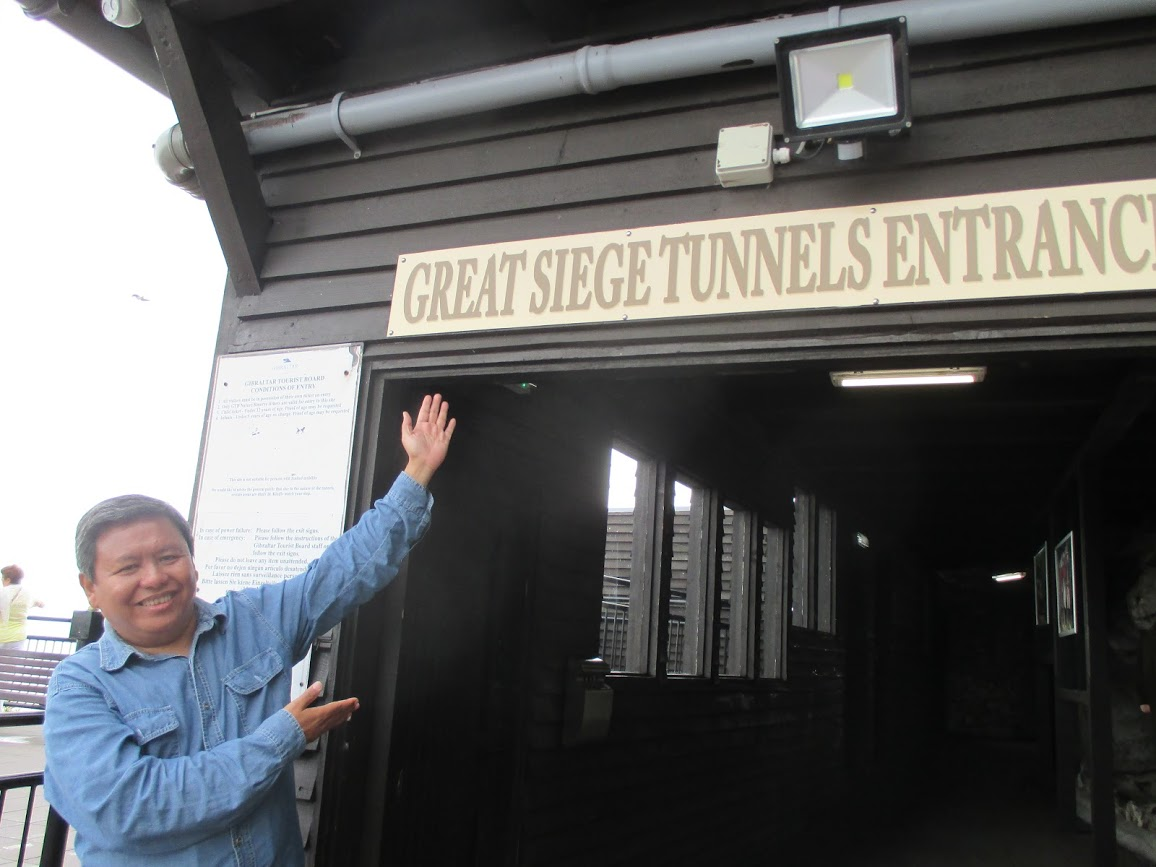 The author at the entrance of The Great Siege Tunnels.