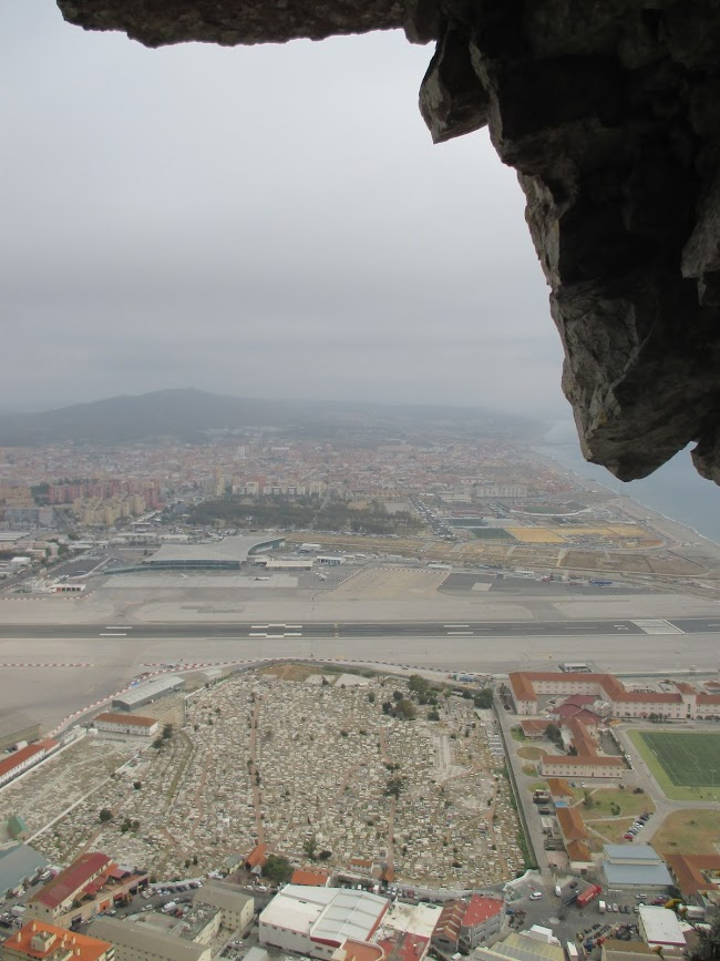 A scenic view taken from inside the tunnel