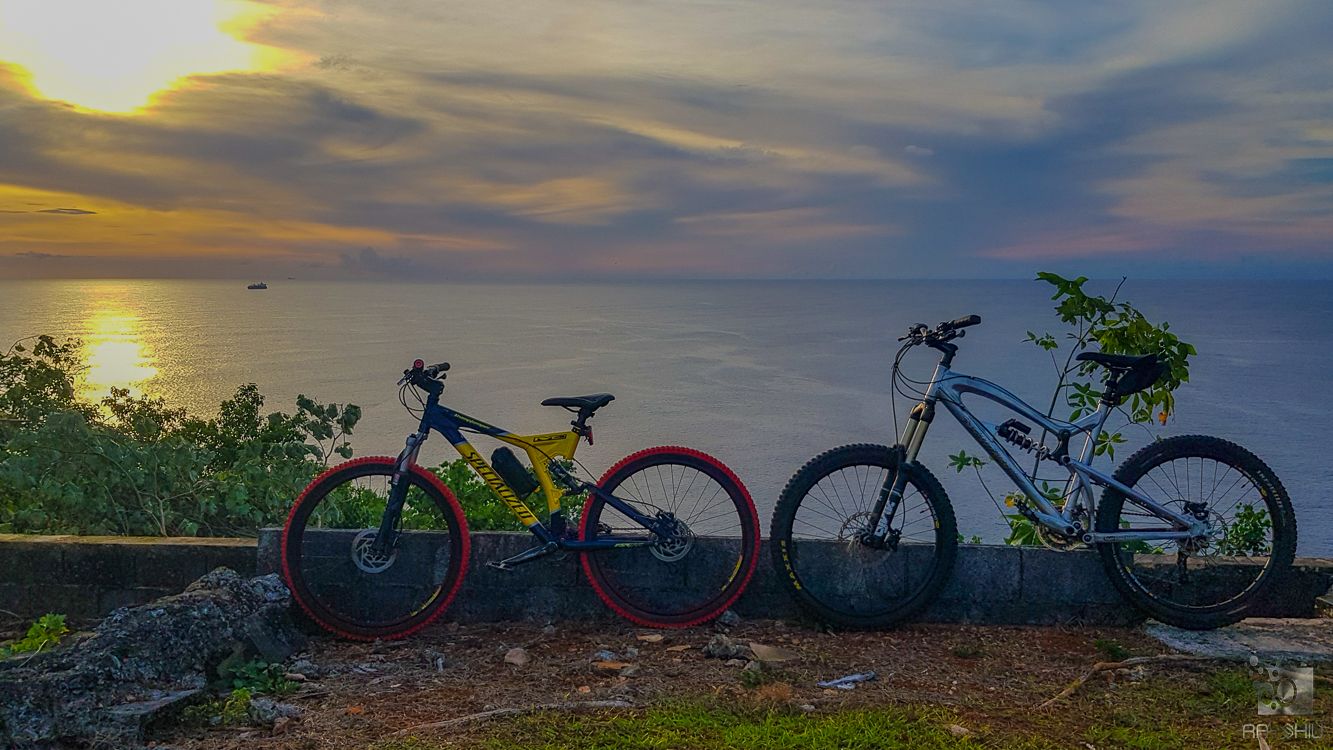 Cliff line sunset after some technical trails