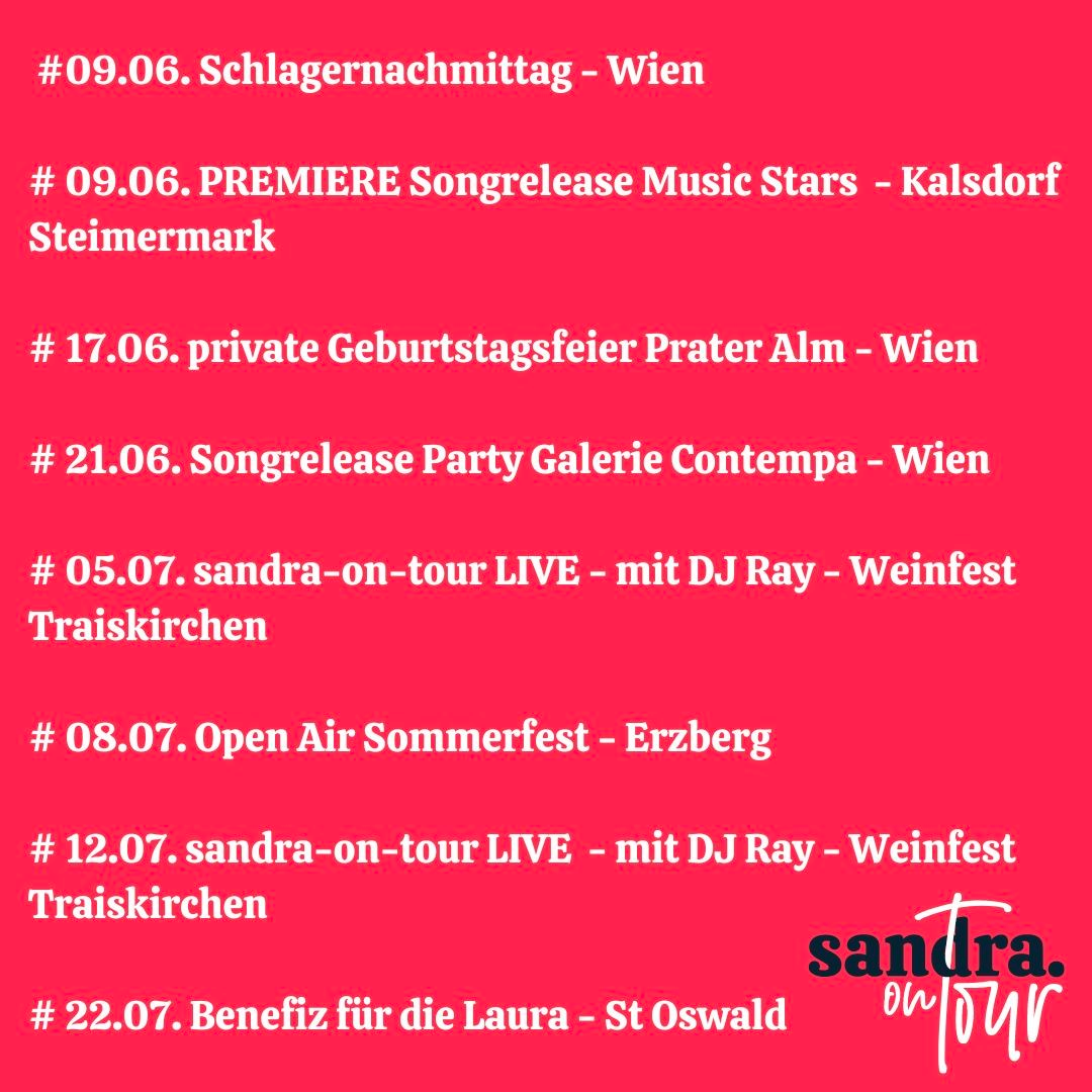 Tourdates @sandra-on-tour