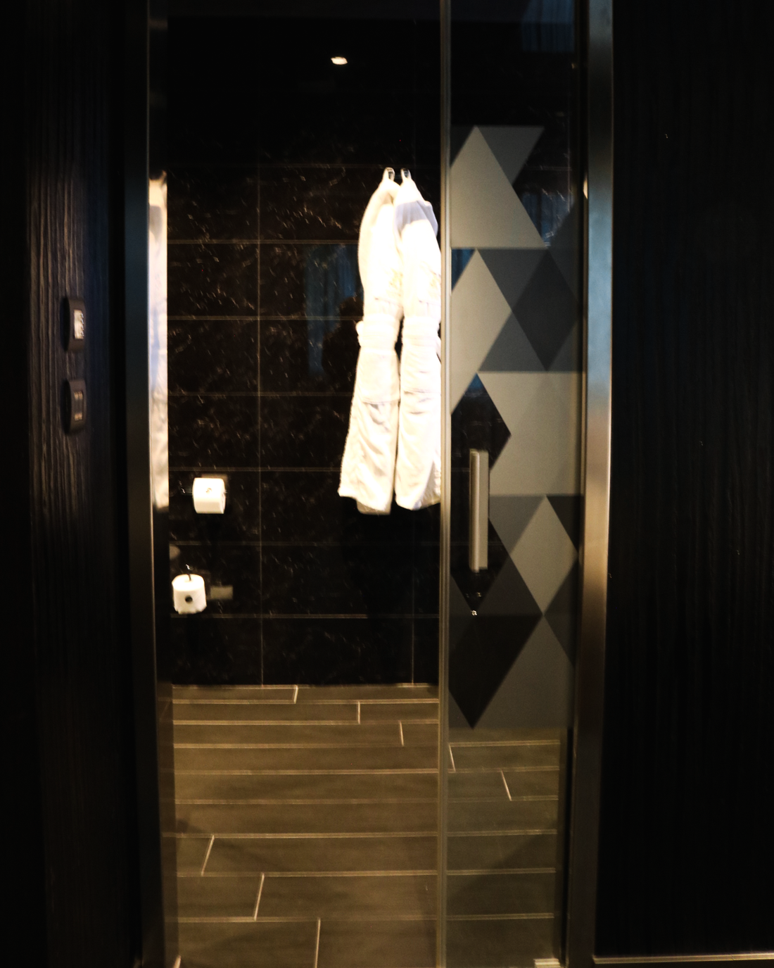 The bathroom entrance