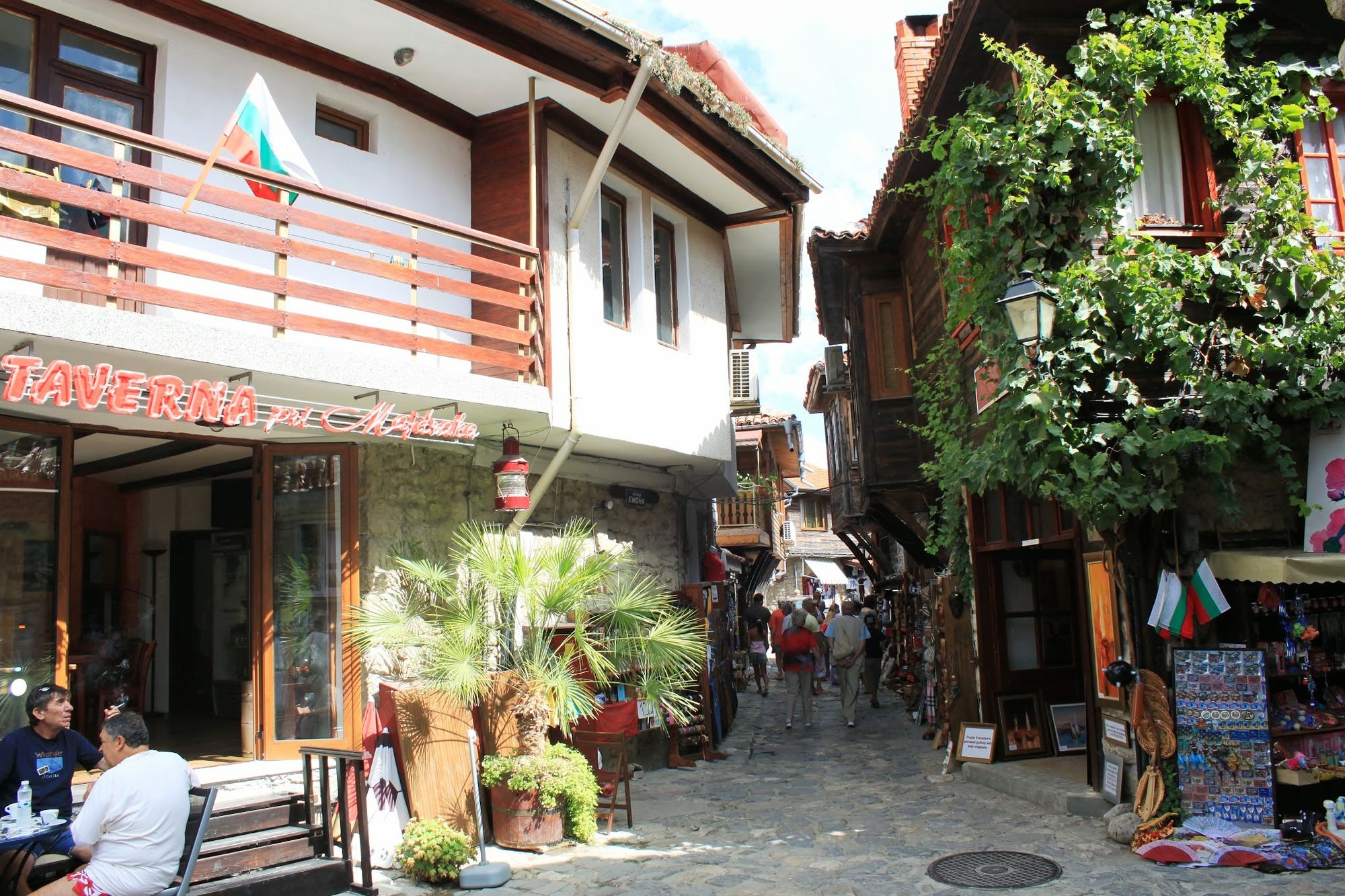 The streets of Nessebar are crowded