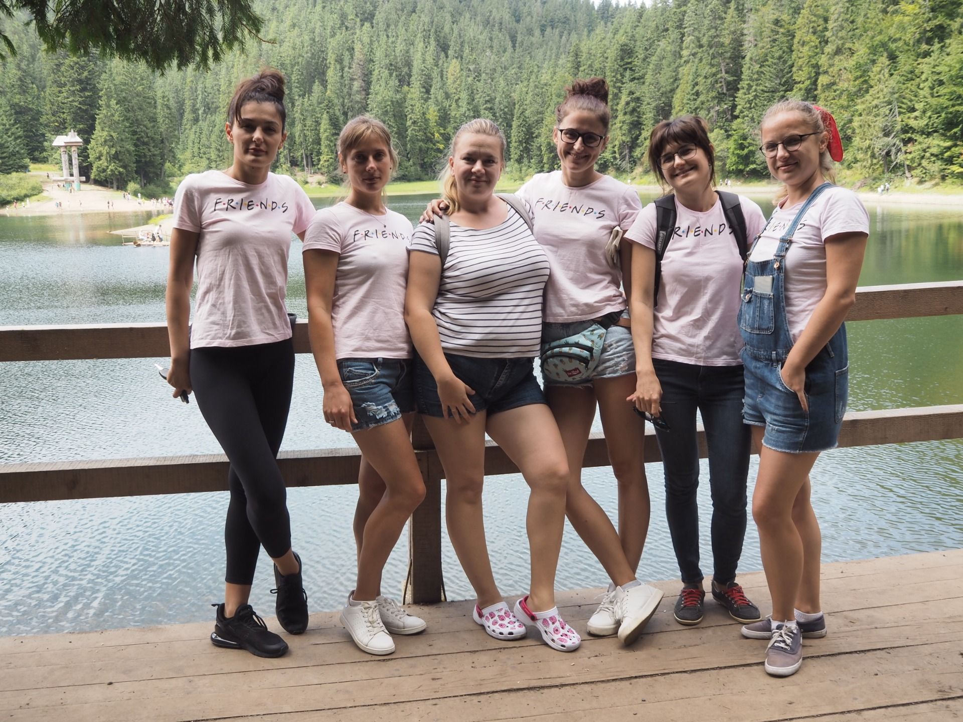 Me and my friends on the shore of Lake Synevyr