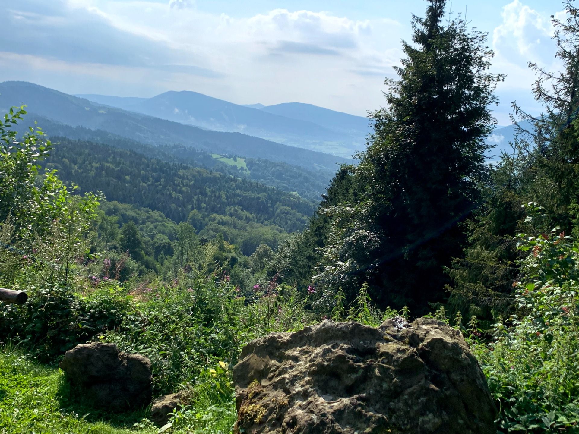 Widok z szlaku na Lubomir