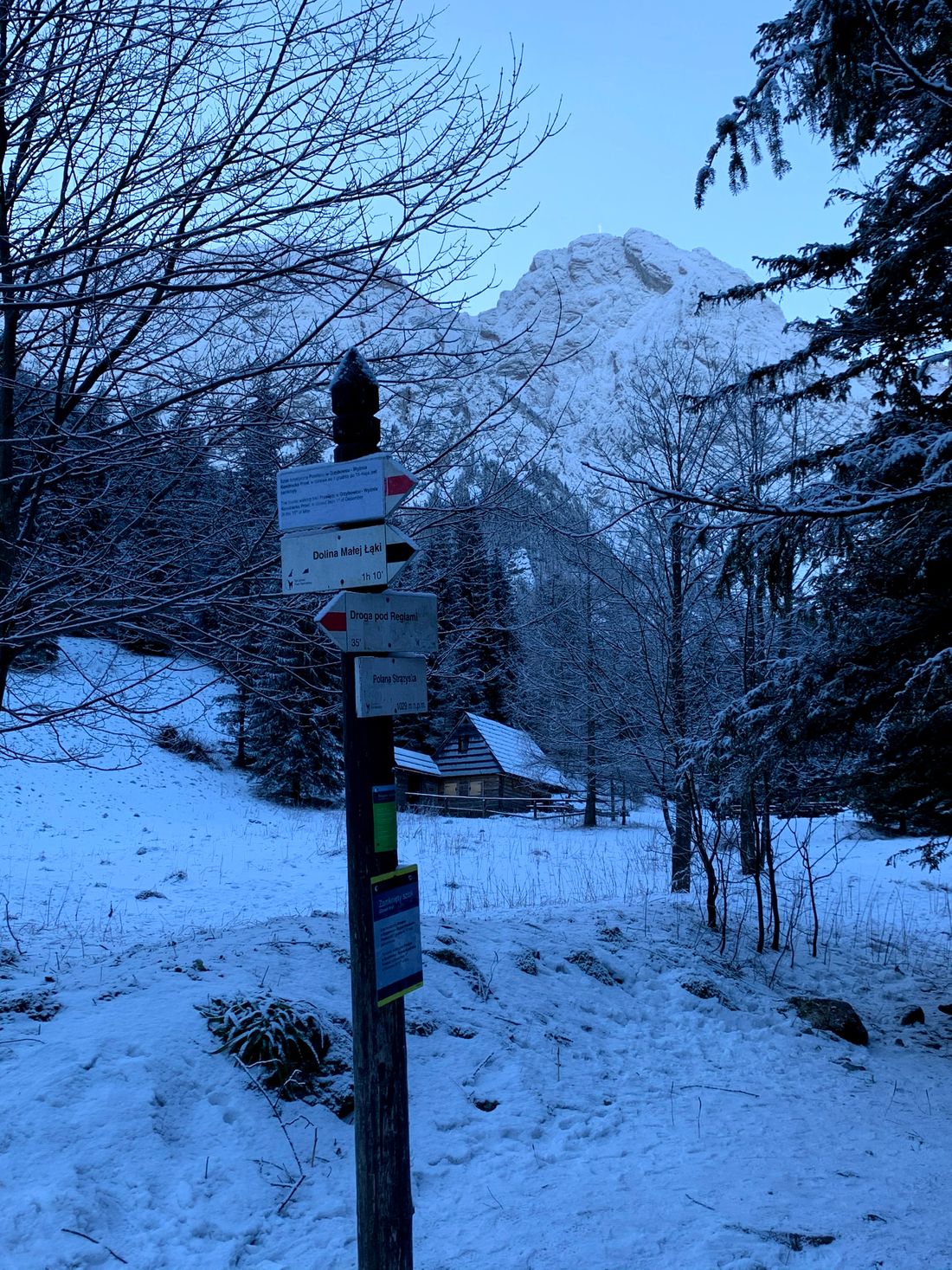 El pico Giewont visto desde el valle ’Dolina Strążyska’