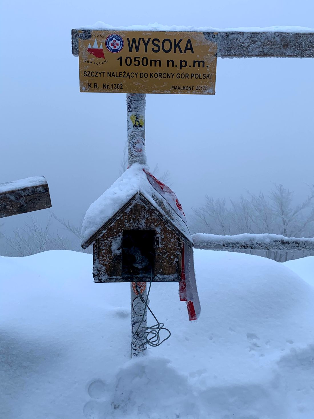 La cima de Wysoka, 1050m