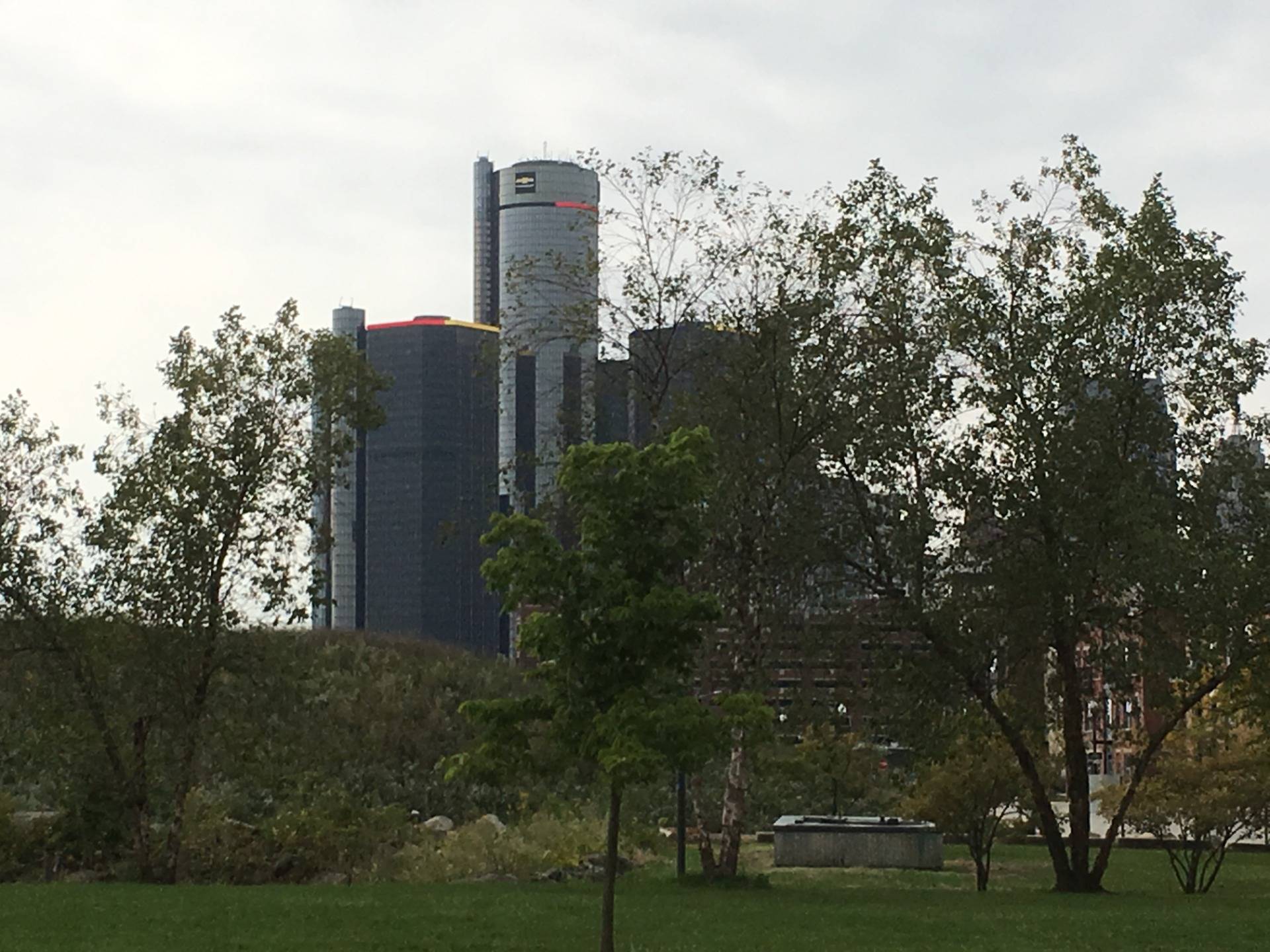 GM Towers viewed from waterfront park