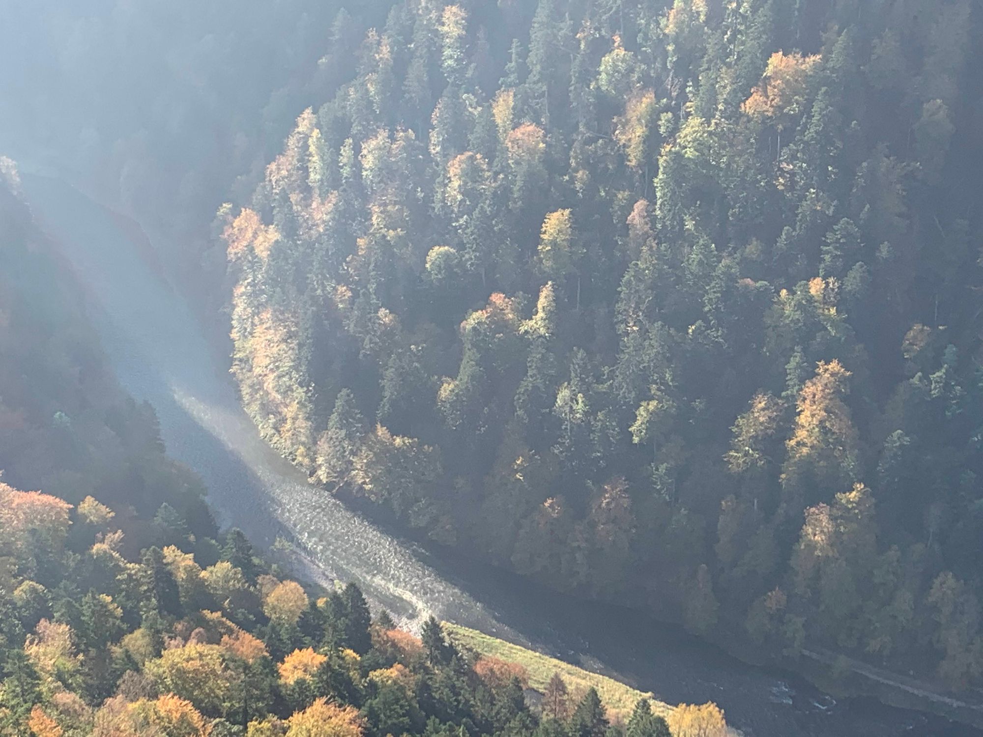 The Dunajec River Gorge, viewed from mountain top, earlier on the same day