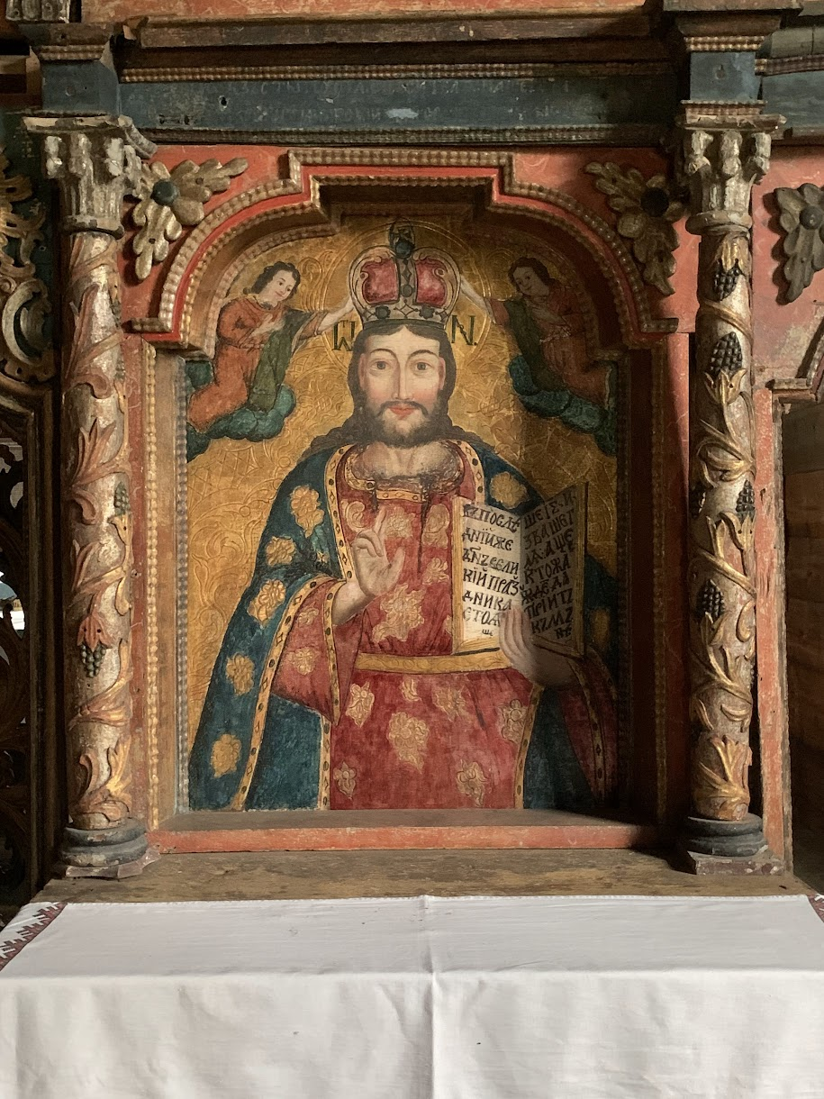 Główna ikona namiestna - Chrystus Pantokrator - w cerkwi grecko-katolickiej w Bartnem