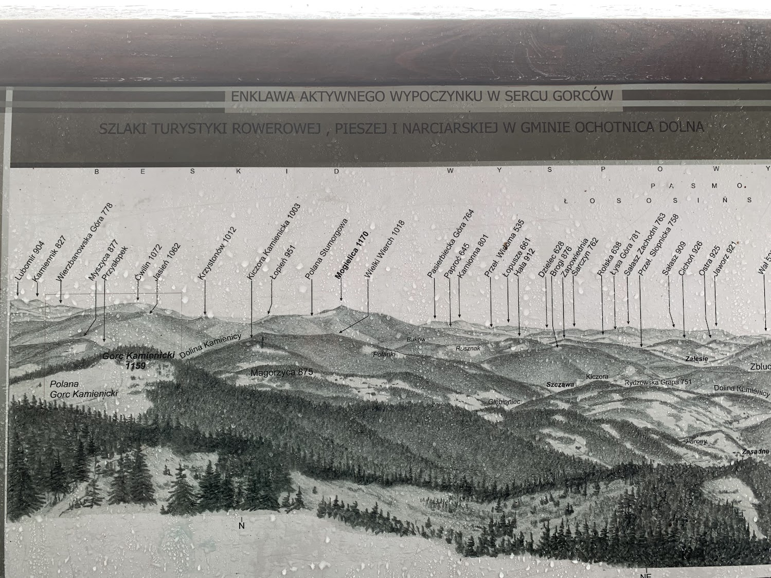 Widok z Gorca na północ (Beskid Wyspowy)