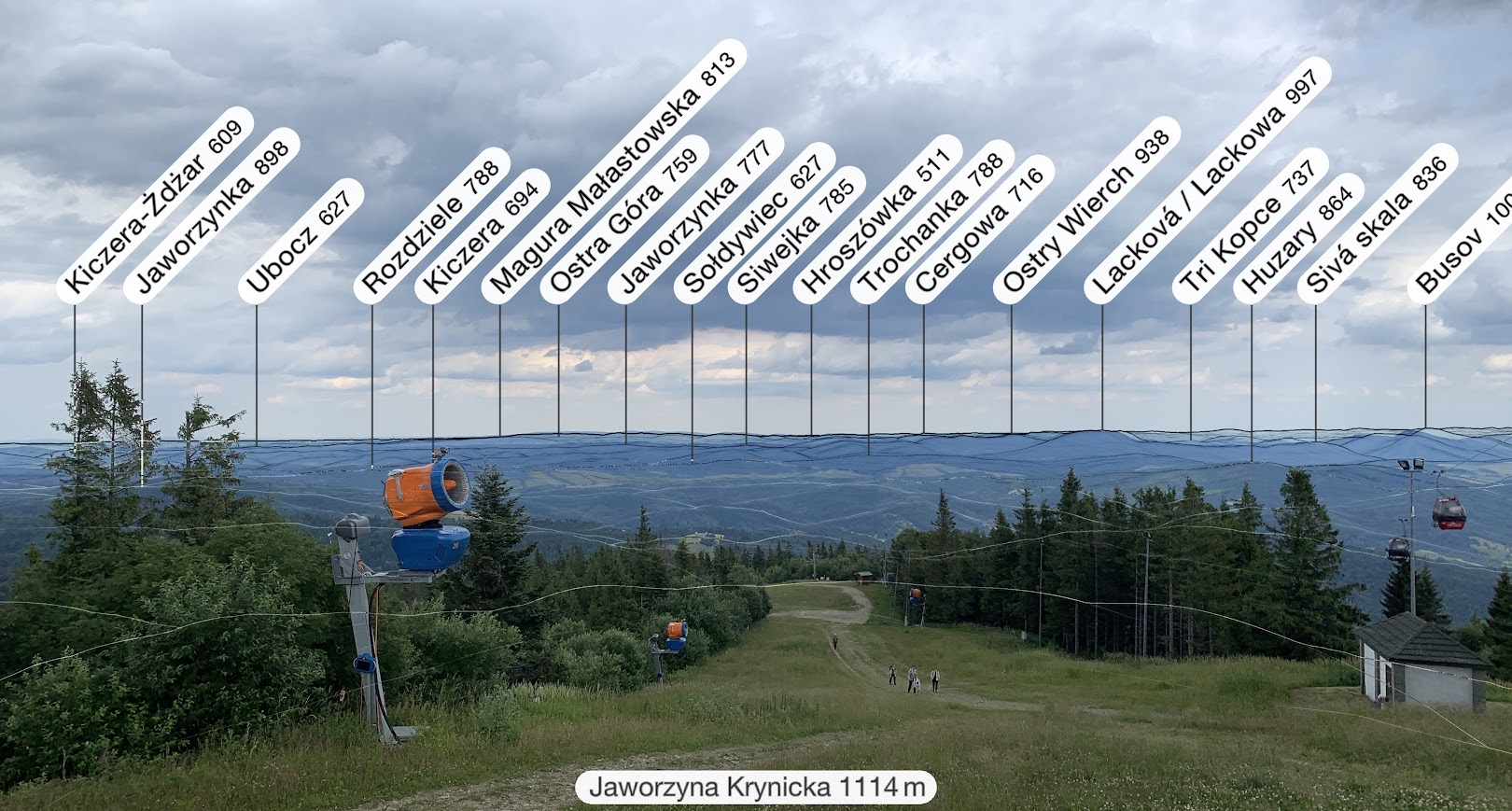 Panorama z Jaworzyny Krynickiej w kierunku wschodnim