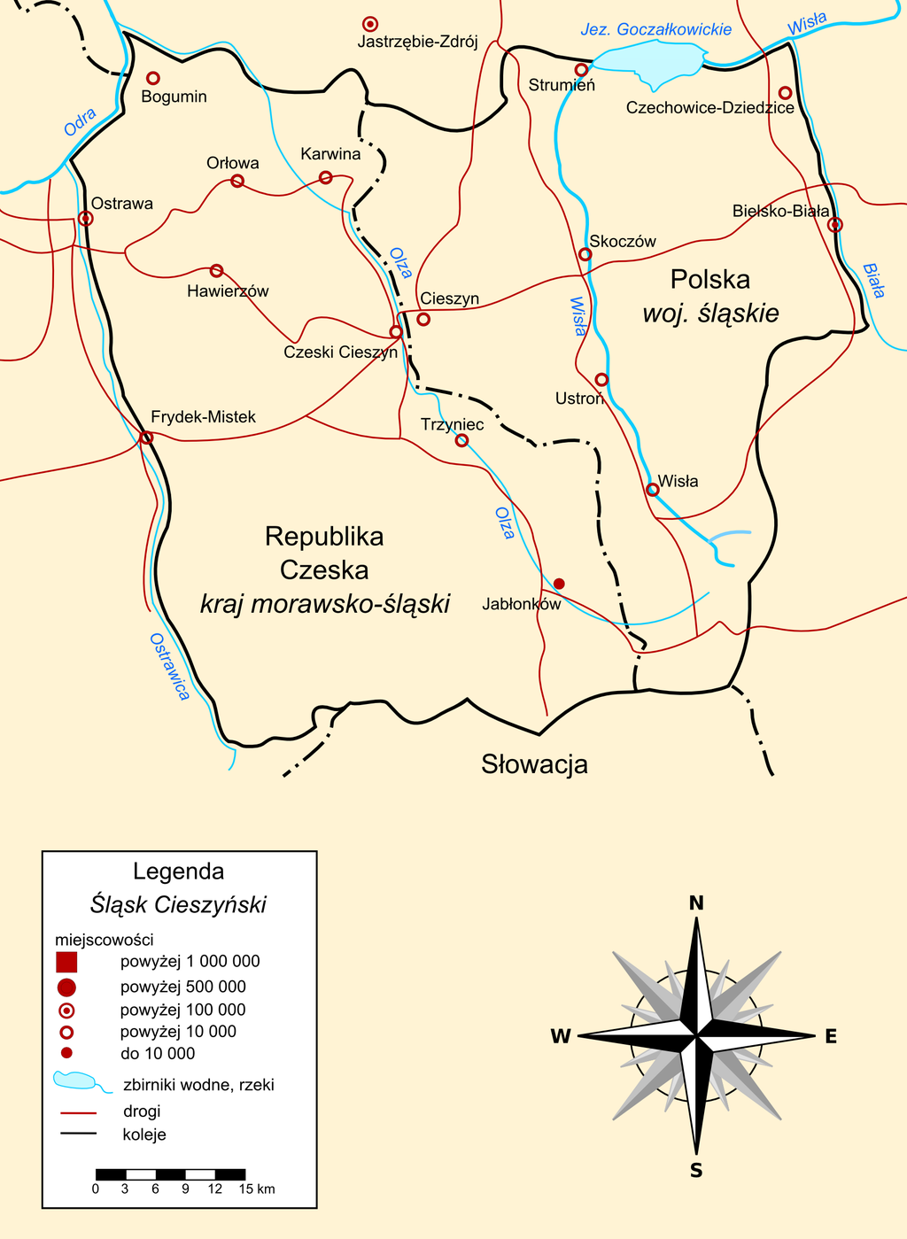 Śląsk Cieszyński. Źródło - Wikipedia