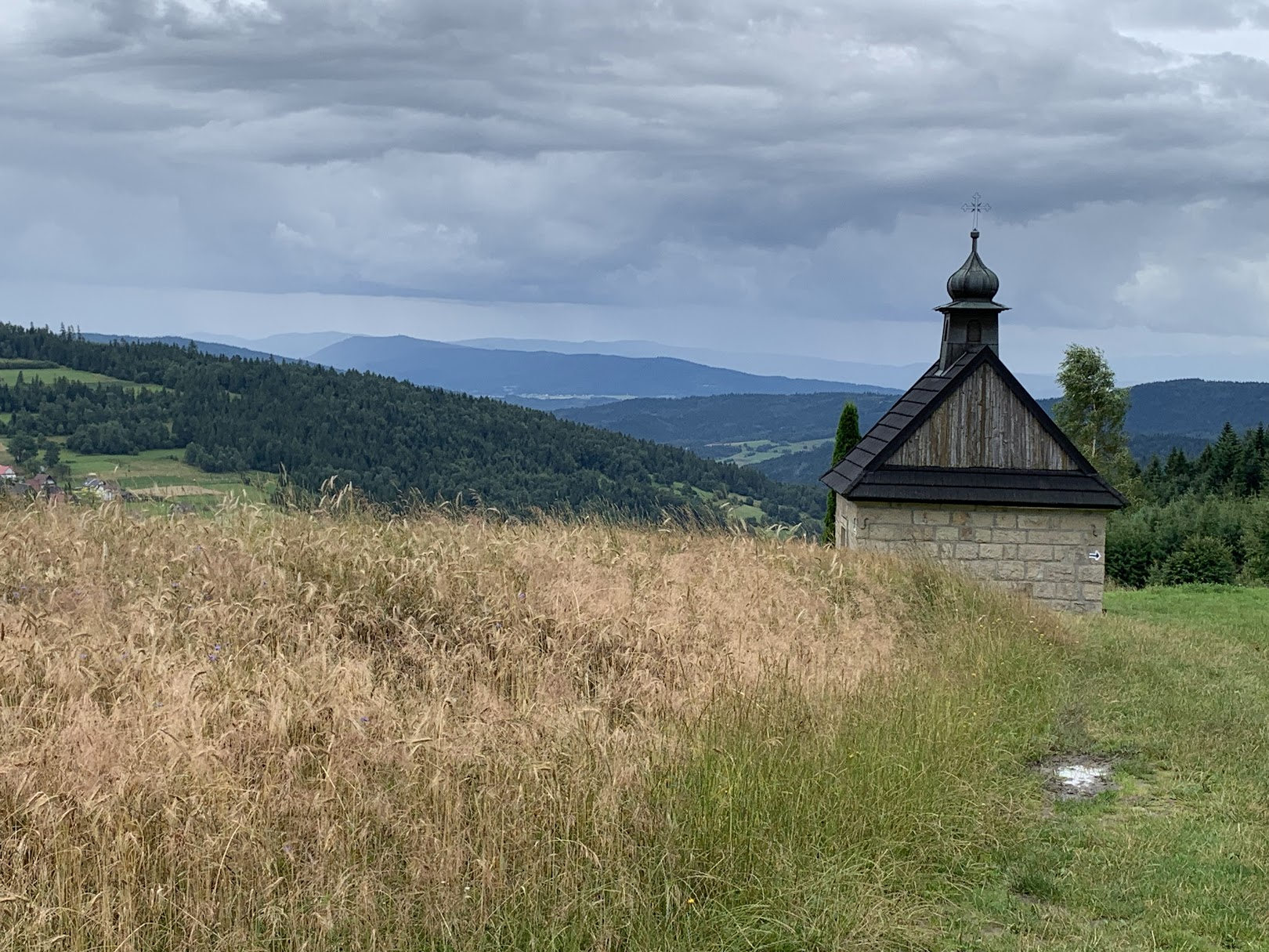 Widok znad kapliczki na Koskowej Górze.