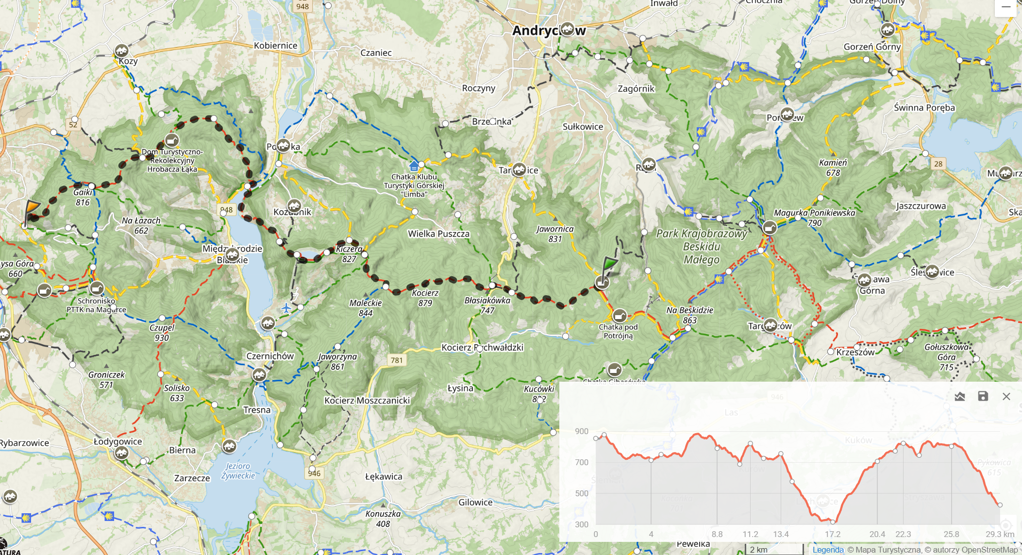 Mały Szlak Beskidzki - dzień 5: 29,3km, 1192m podejść