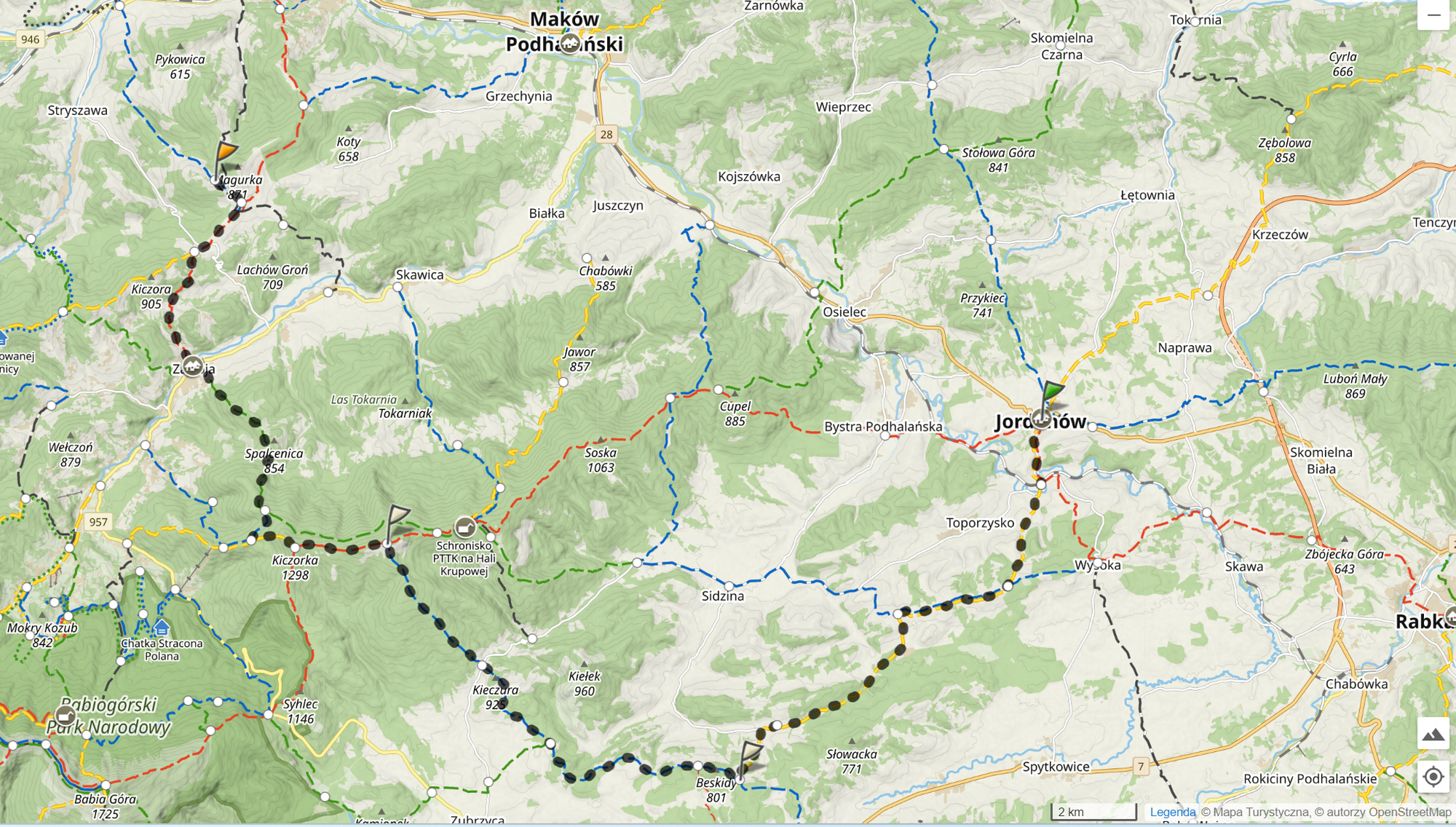 Trasa wyprawy. 40,3km, 1813m podejść