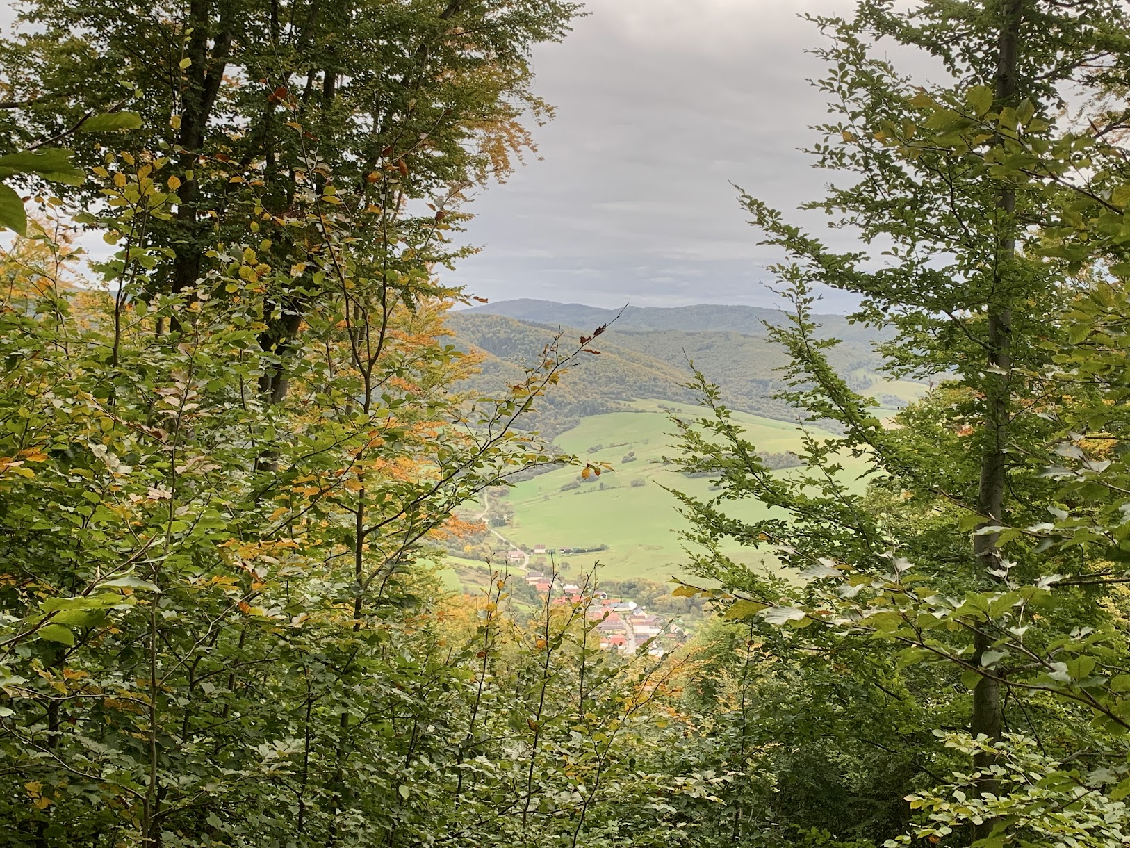 Widok na Leluchów w dolinie