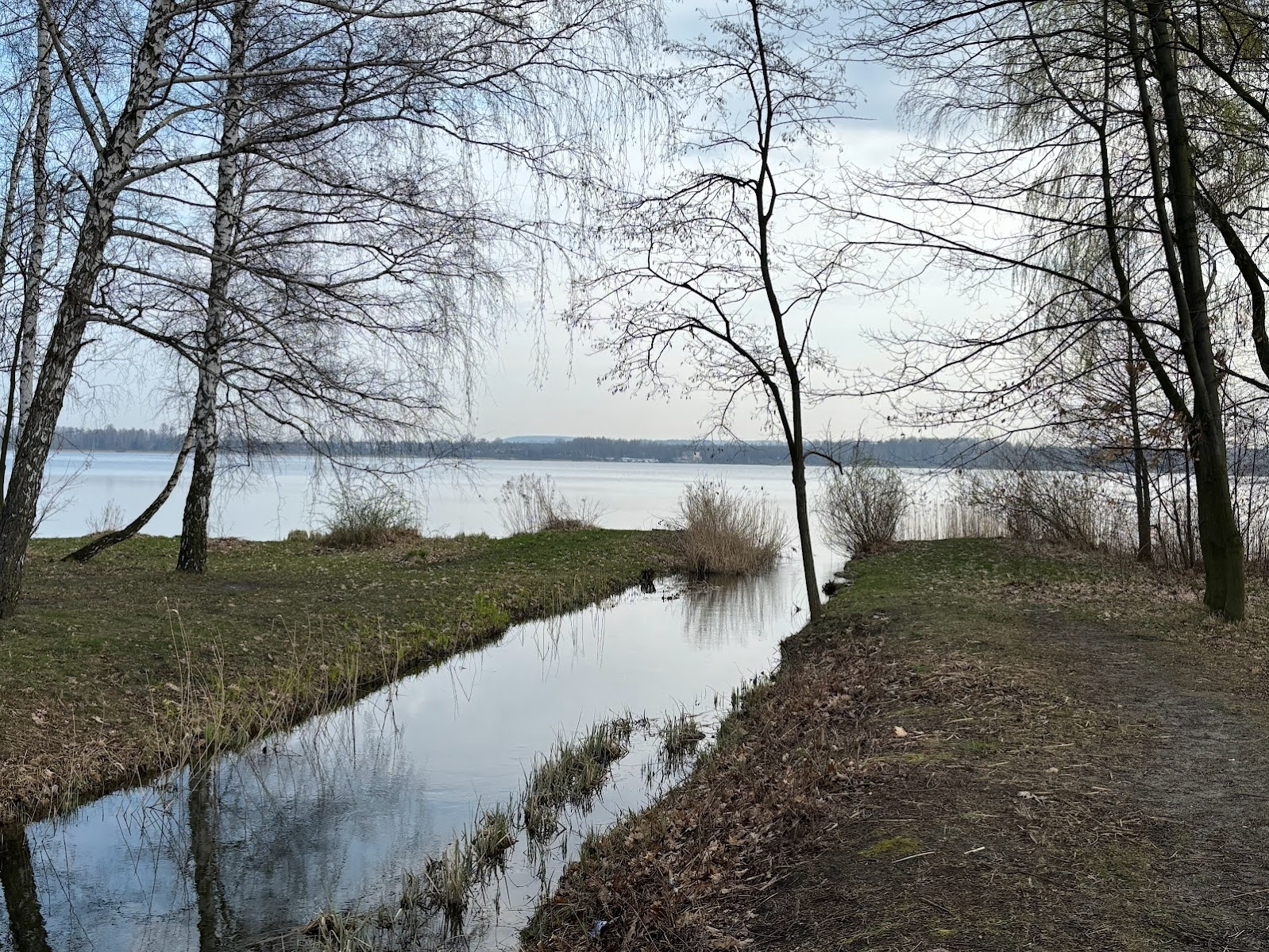 Potok Pogoria wypływa ze zbiornika Pogoria III