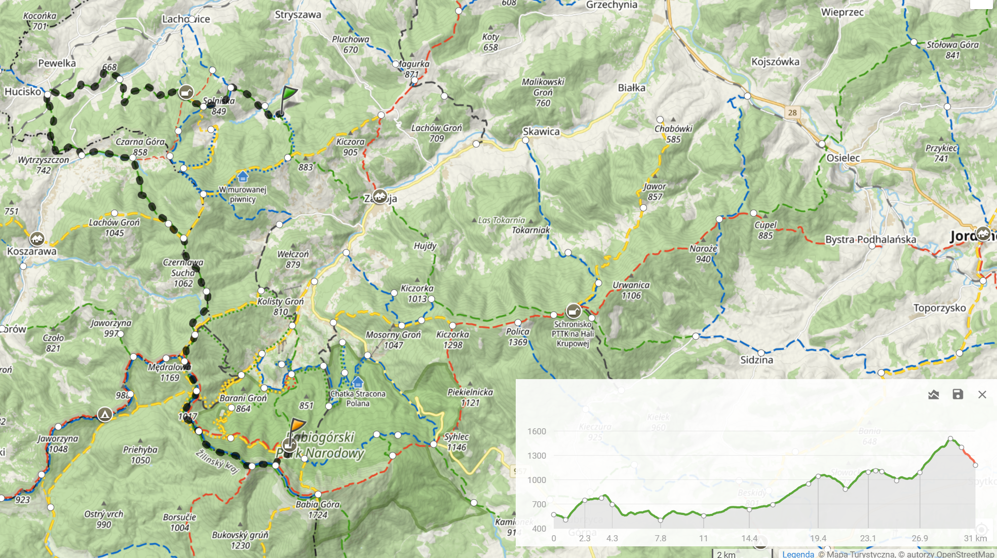 Zielony szlak Sidzina - Jabłonka. Dzień 2: Stryszawa Matusy - Markowe Szczawiny (31km, 1855m podejść)